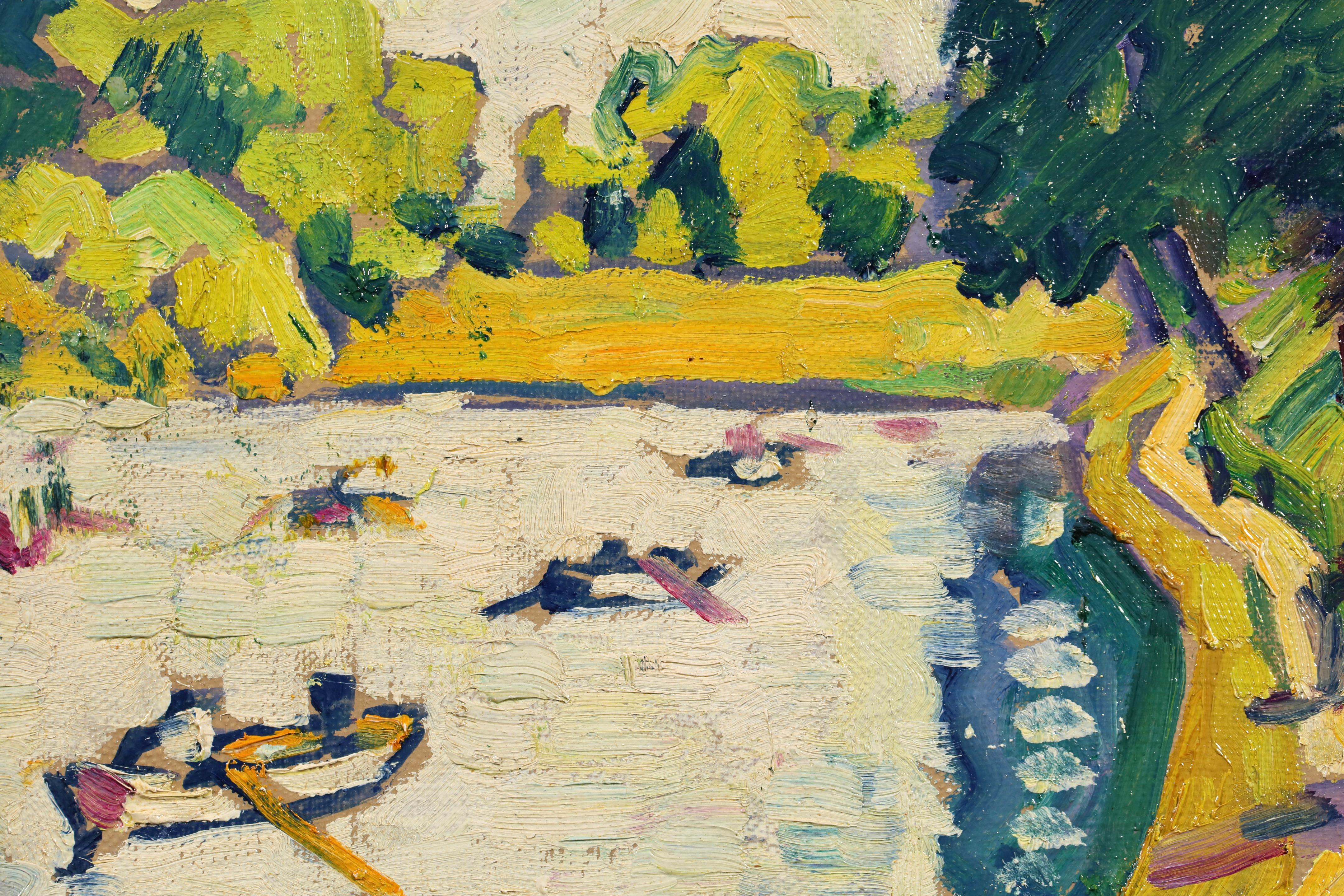 Barques au Bois de Boulogne - Peinture à l'huile fauviste de Louis Valtat en vente 9
