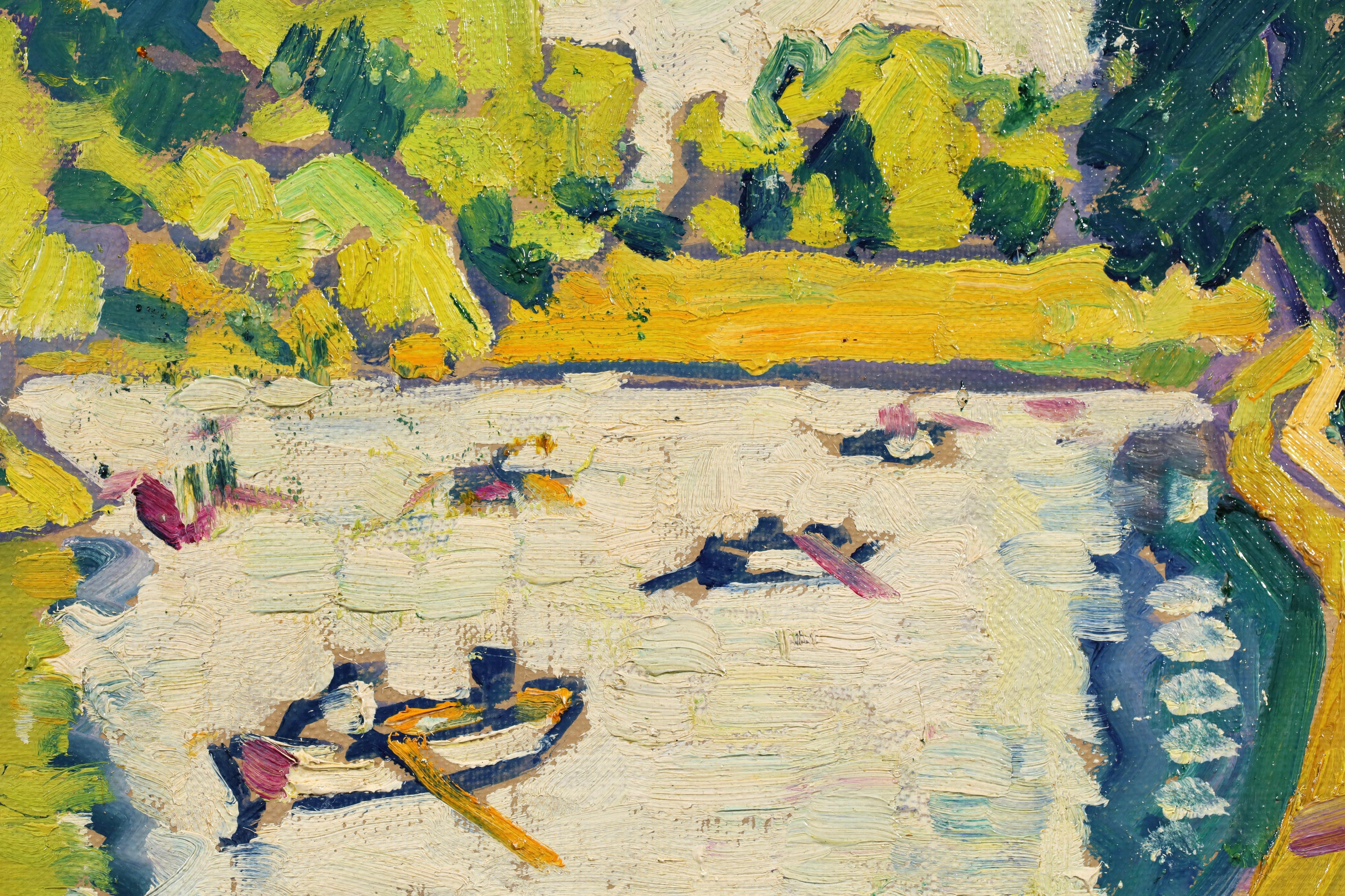 Barques au Bois de Boulogne - Peinture à l'huile fauviste de Louis Valtat en vente 10