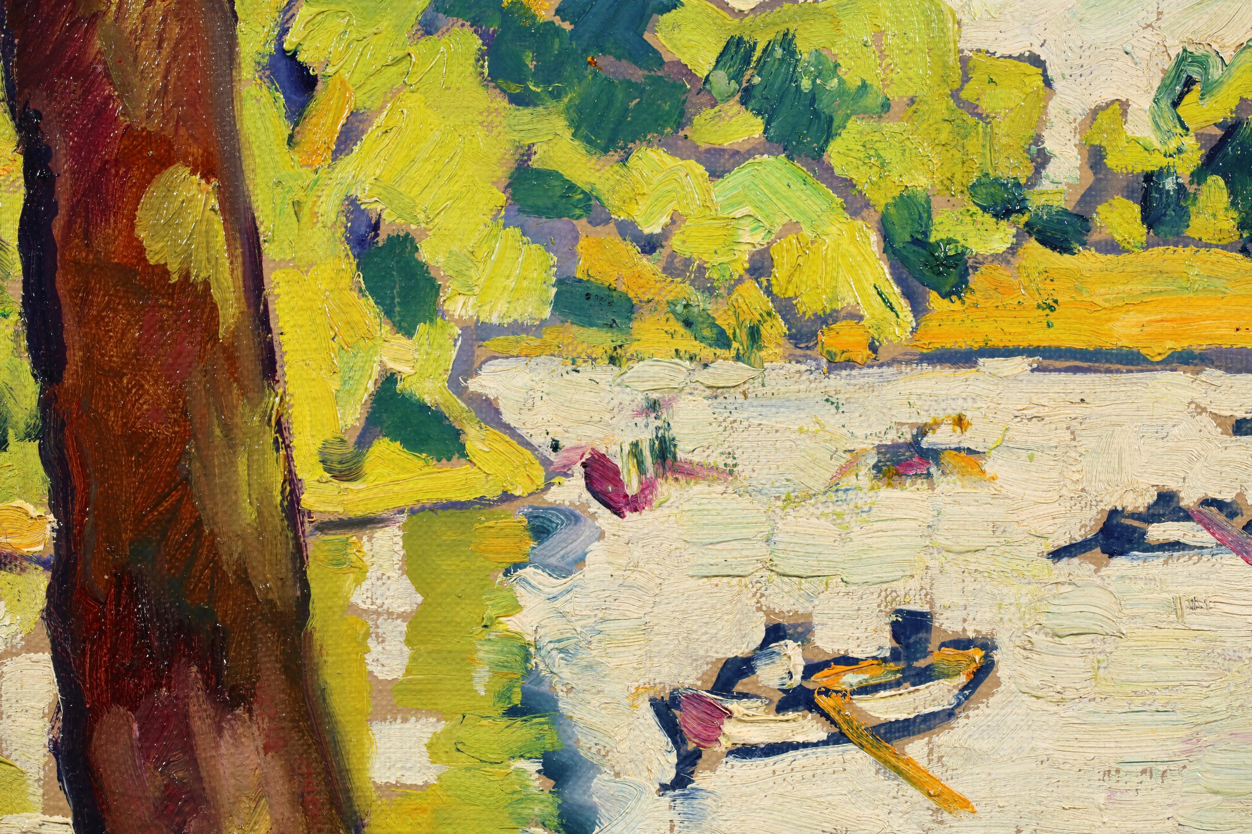 Barques au Bois de Boulogne - Peinture à l'huile fauviste de Louis Valtat en vente 2