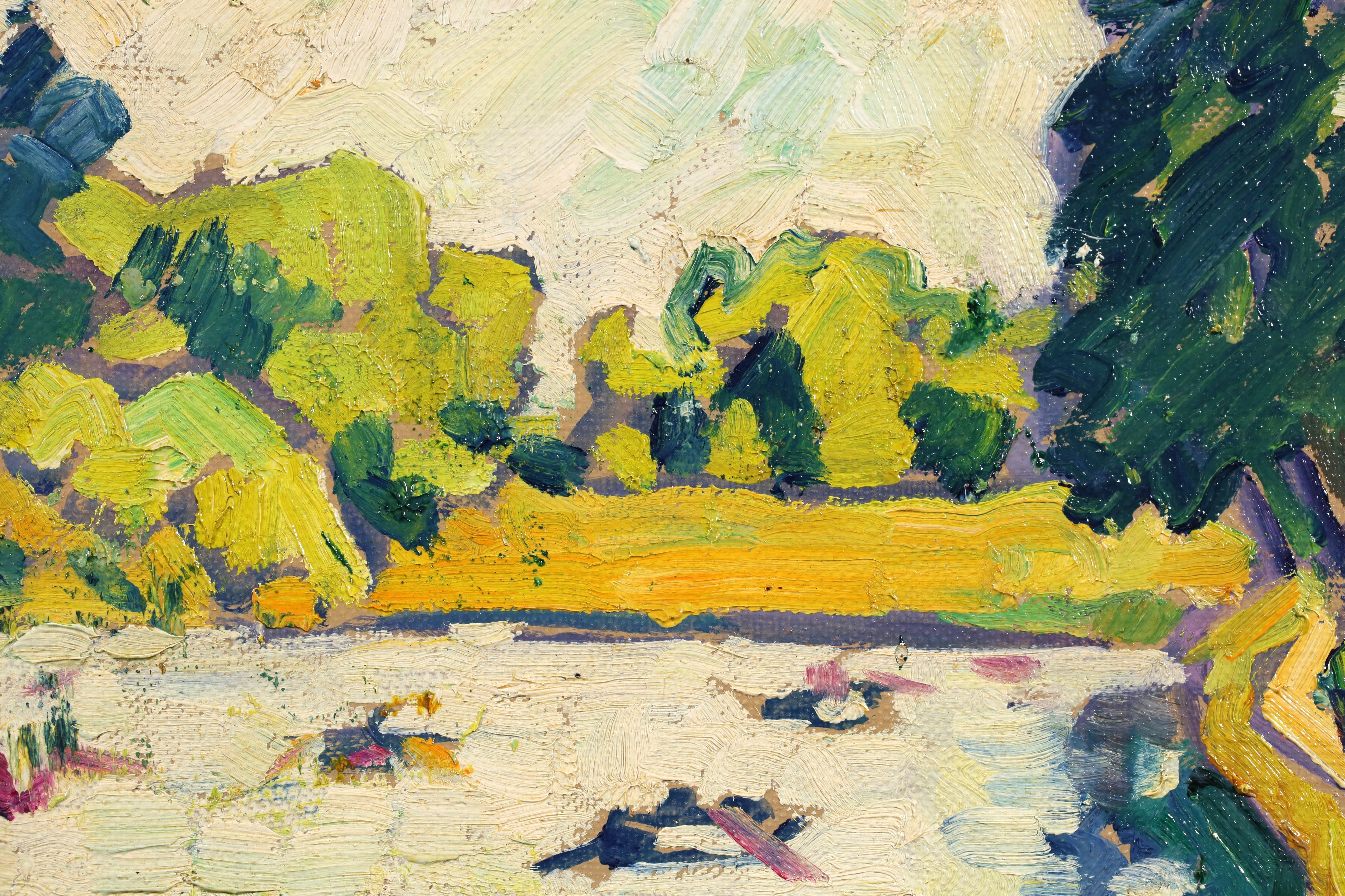 Barques au Bois de Boulogne - Peinture à l'huile fauviste de Louis Valtat en vente 3
