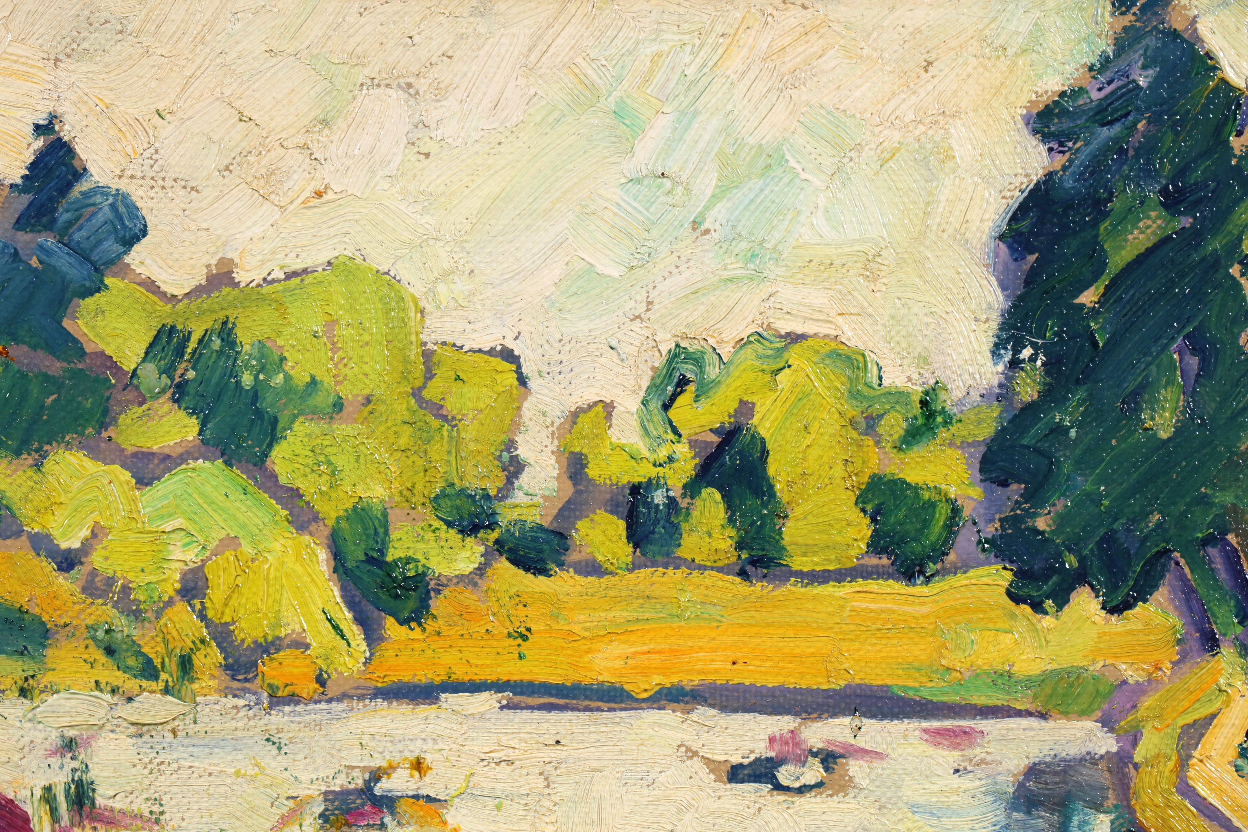 Barques au Bois de Boulogne - Peinture à l'huile fauviste de Louis Valtat en vente 4