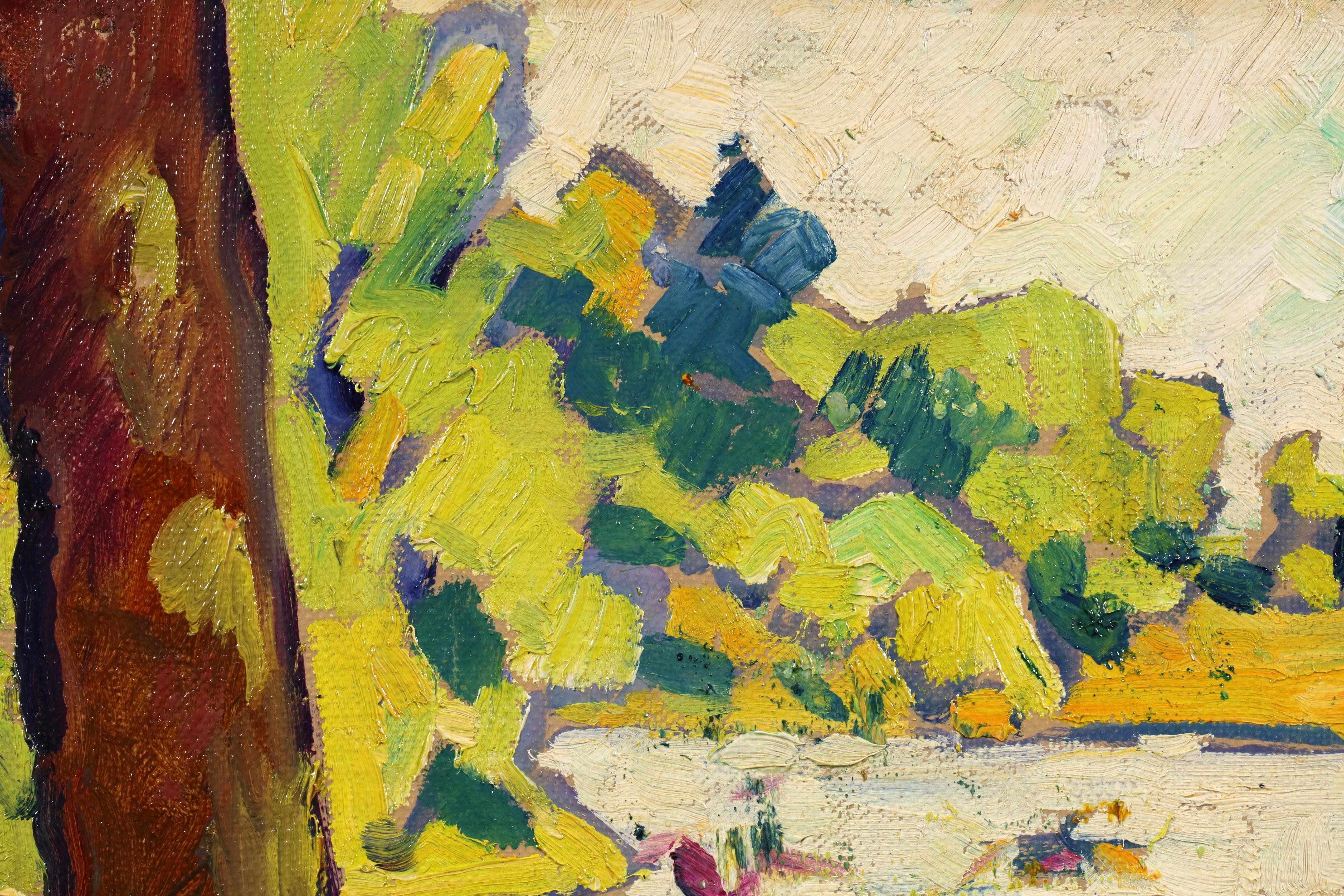 Barques au Bois de Boulogne - Peinture à l'huile fauviste de Louis Valtat en vente 5