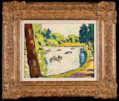 Barques au Bois de Boulogne - Paesaggio Fauvista dipinto a olio da Louis Valtat