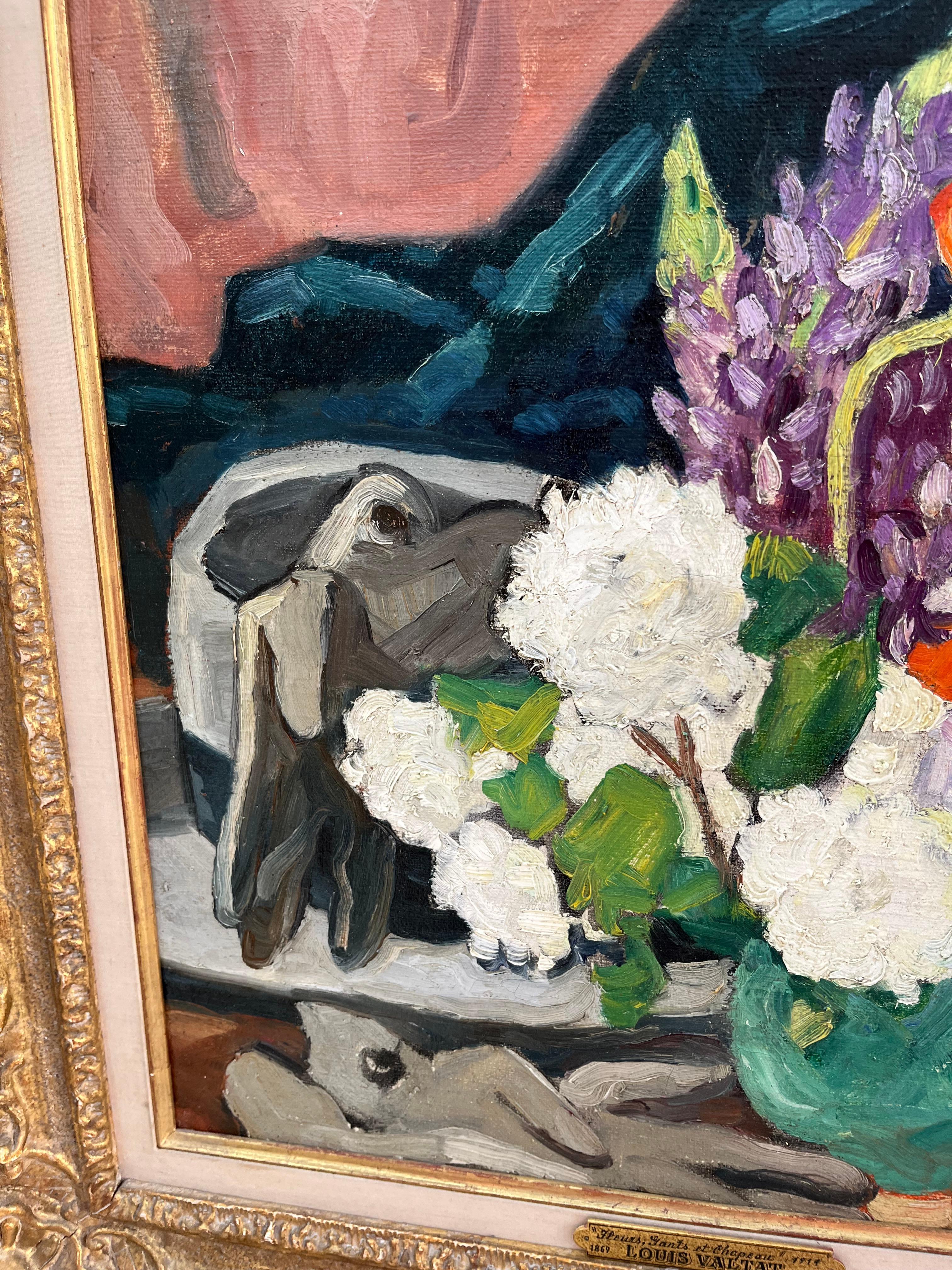 Bouquet with hat, gloves and coat - Post-Impressionist Painting by Louis Valtat