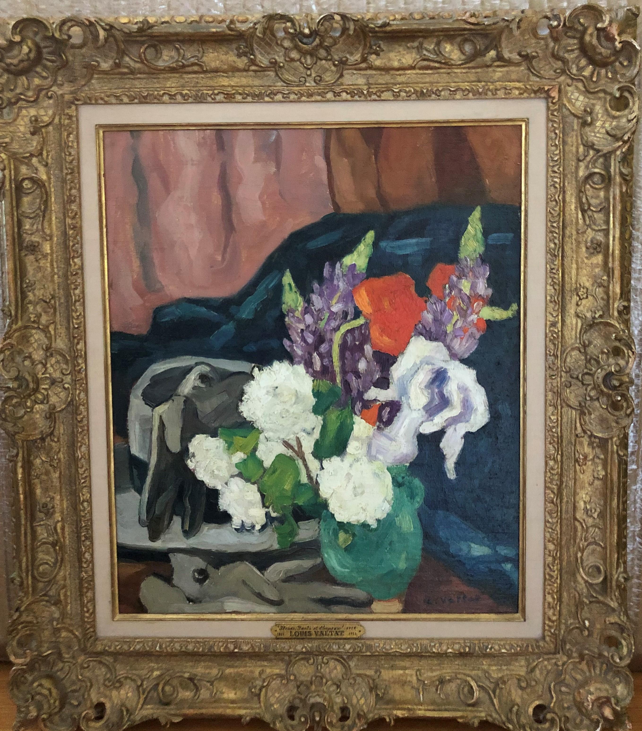 Fleurs, gants et chapeau - Painting de Louis Valtat