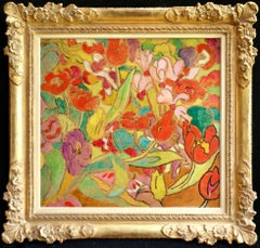 Flowers - 20th Century Fauvist Oil, Bright Flowers by Louis Valtat