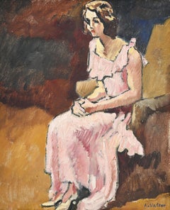 Jeune femme à la robe rose