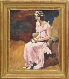 Jeune femme à la robe rose