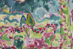 La Roses de Bagatelle - Pintura al óleo de paisaje fauvista de Louis Valtat