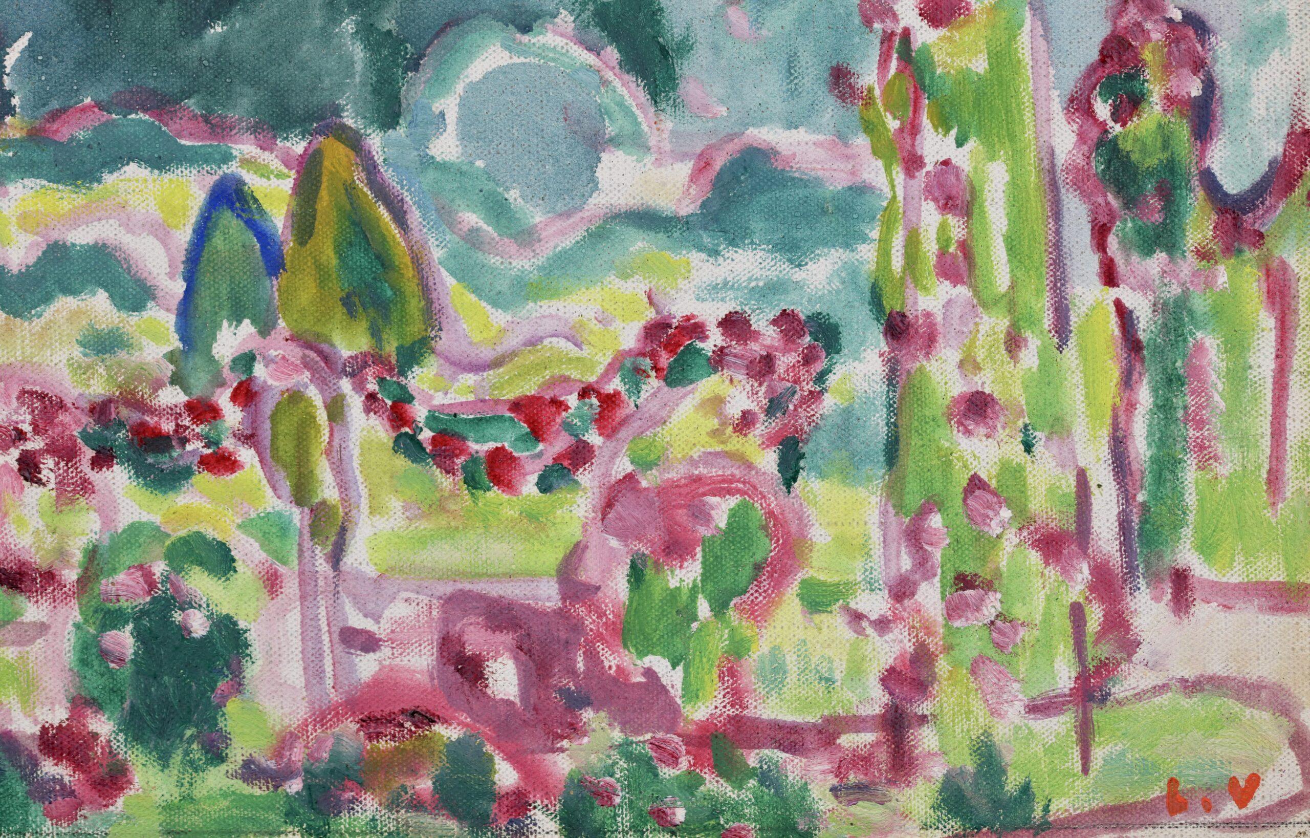 La Roses de Bagatelle - Peinture à l'huile fauviste de Louis Valtat en vente 3