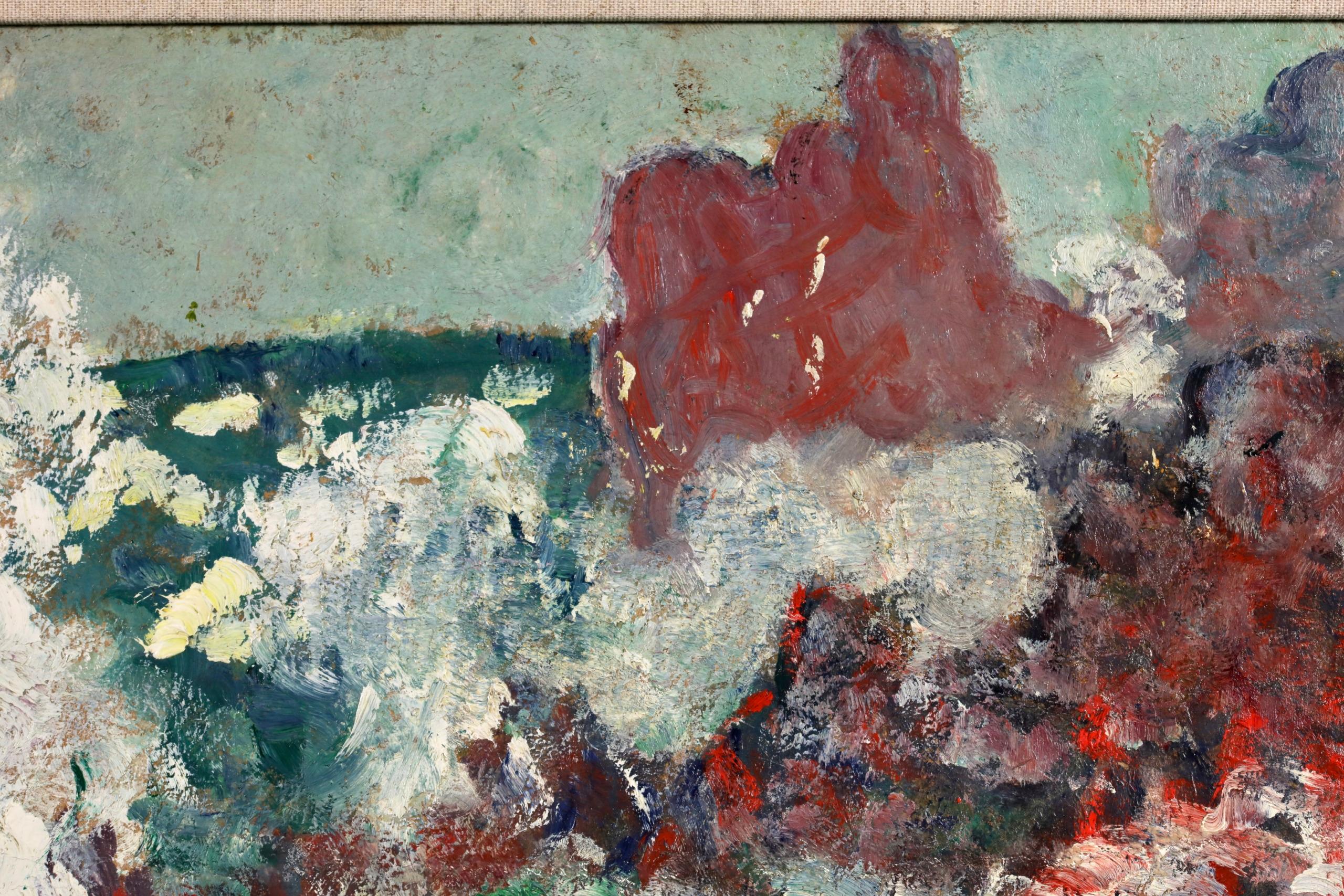 Les Vagues a Agay - Peinture à l'huile fauviste de Louis Valtat en vente 7