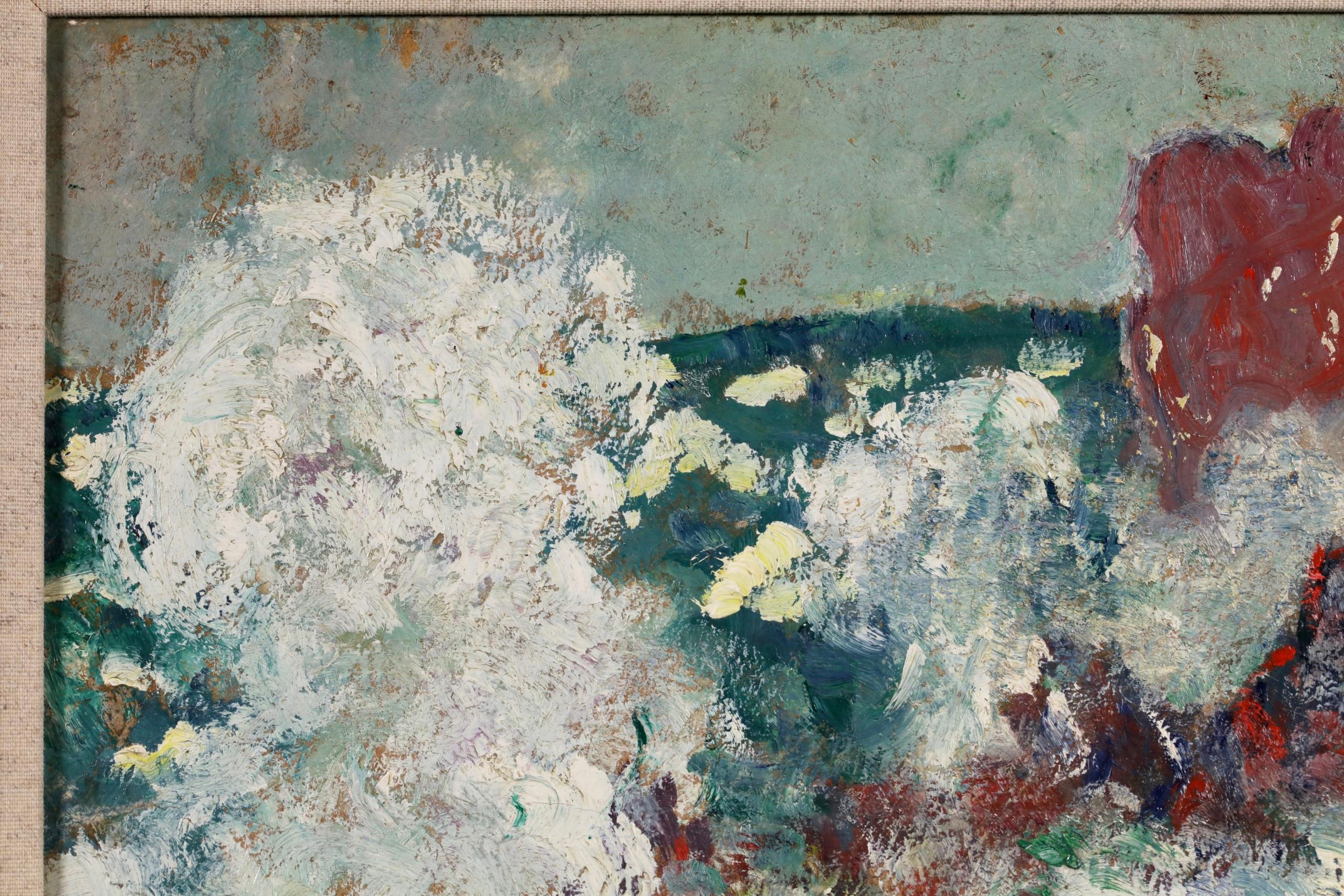 Les Vagues a Agay - Peinture à l'huile fauviste de Louis Valtat en vente 8