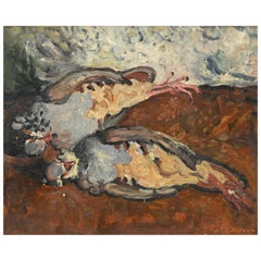 Antique Louis Valtat (1869-1952), Nature Morte Aux Pigeons