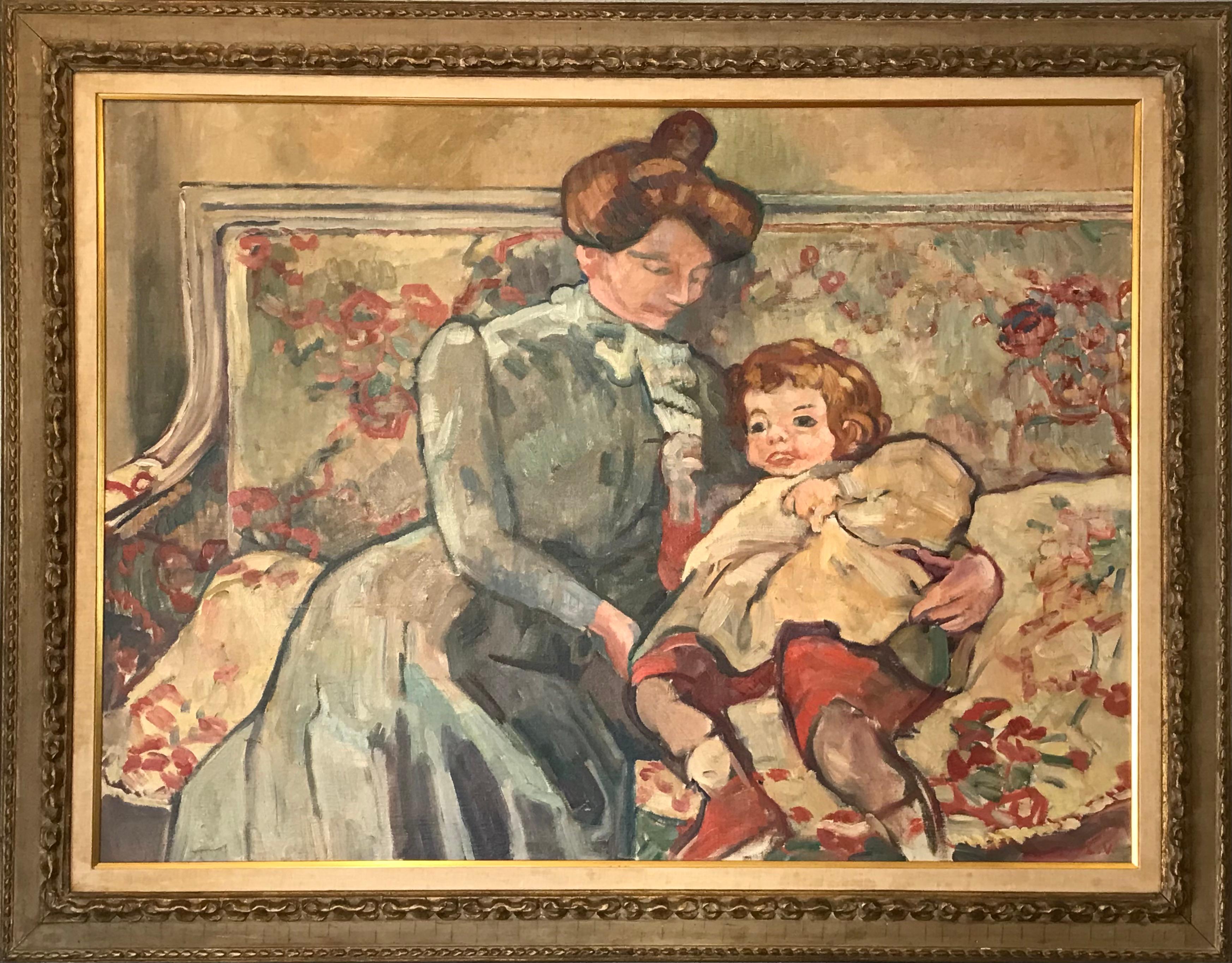 Louis Valtat Mere Et Enfant Monumental Oil Painting For Sale 2