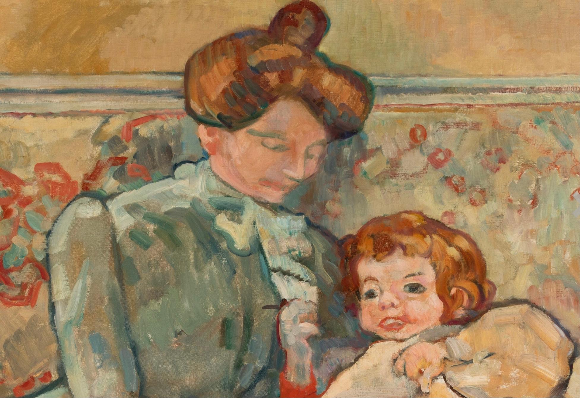 Louis Valtat Mere Et Enfant Monumental Oil Painting For Sale 4