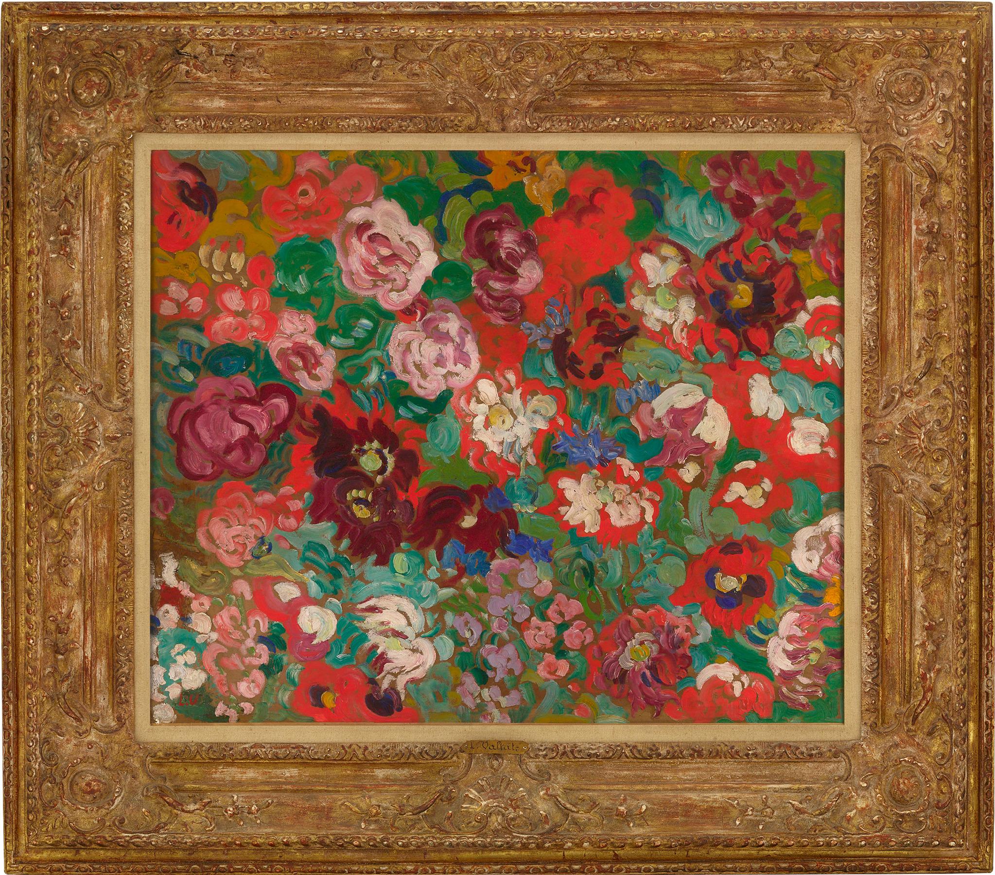 Panneau de fleurs - Painting by Louis Valtat