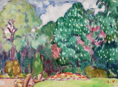 Antique Parc Bagatelle - Fauvist Landscape Oil Painting by Louis Valtat