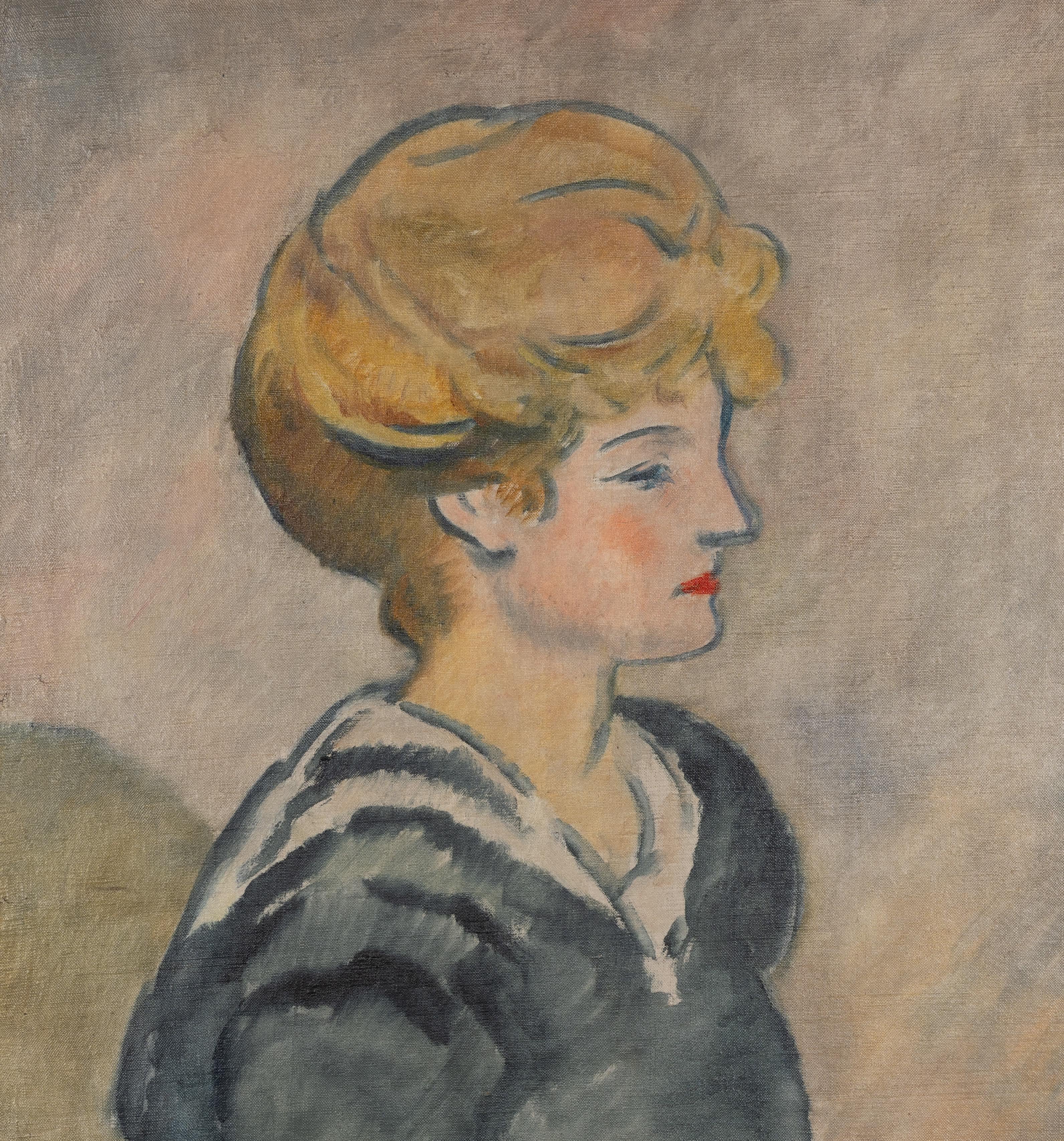 Portrait de Madame Susanne, l'épouse de l'artiste - Impressionnisme Painting par Louis Valtat