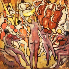 The Orchestra - Fauvist Figurative Nude Oil Painting by Louis Valtat