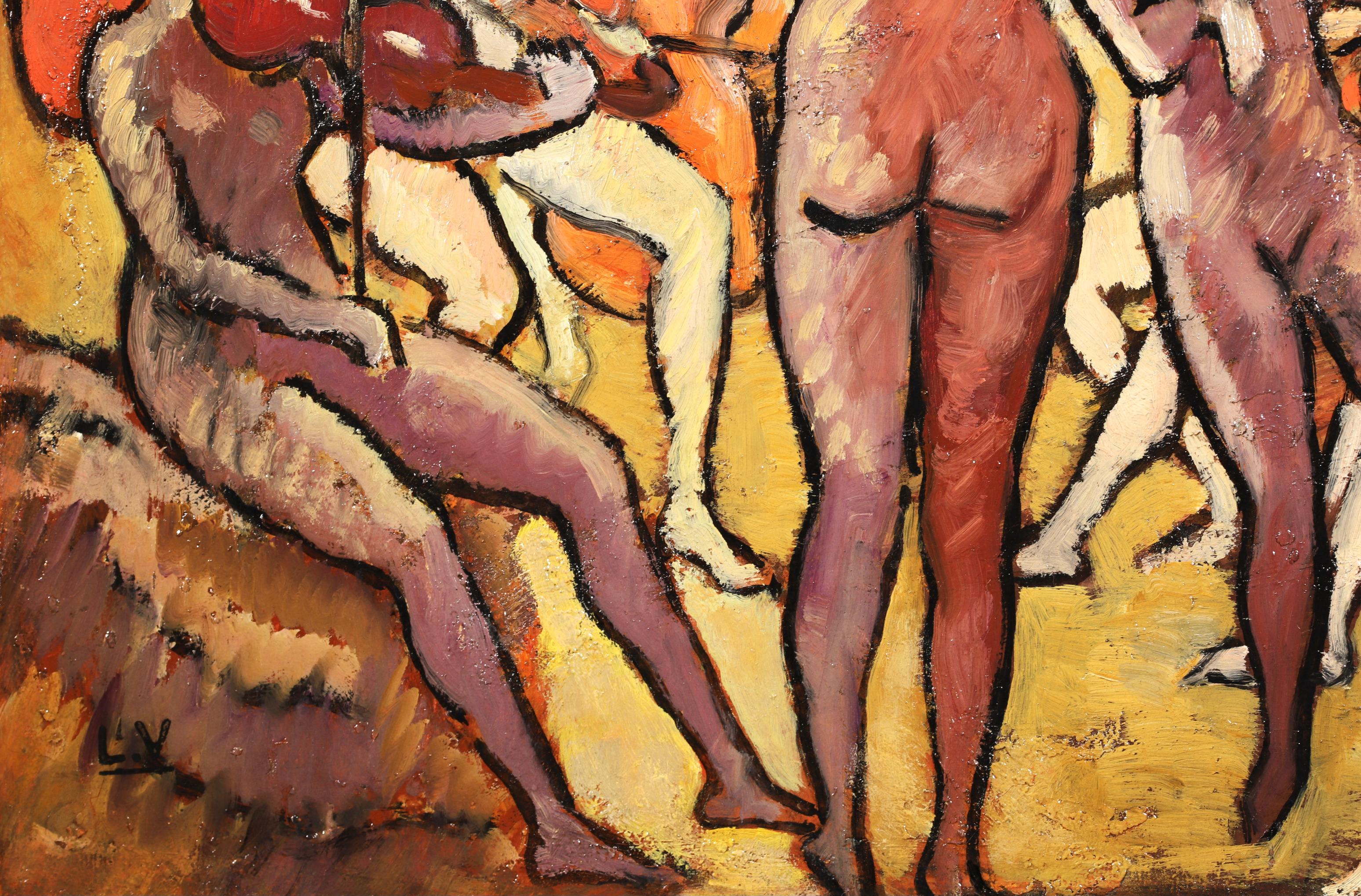 The Orchestra - Fauvist Figurative Nude Oil Painting by Louis Valtat For Sale 3