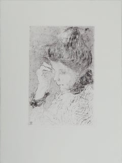 Donna pensierosa - Acquaforte dal Museo del Louvre