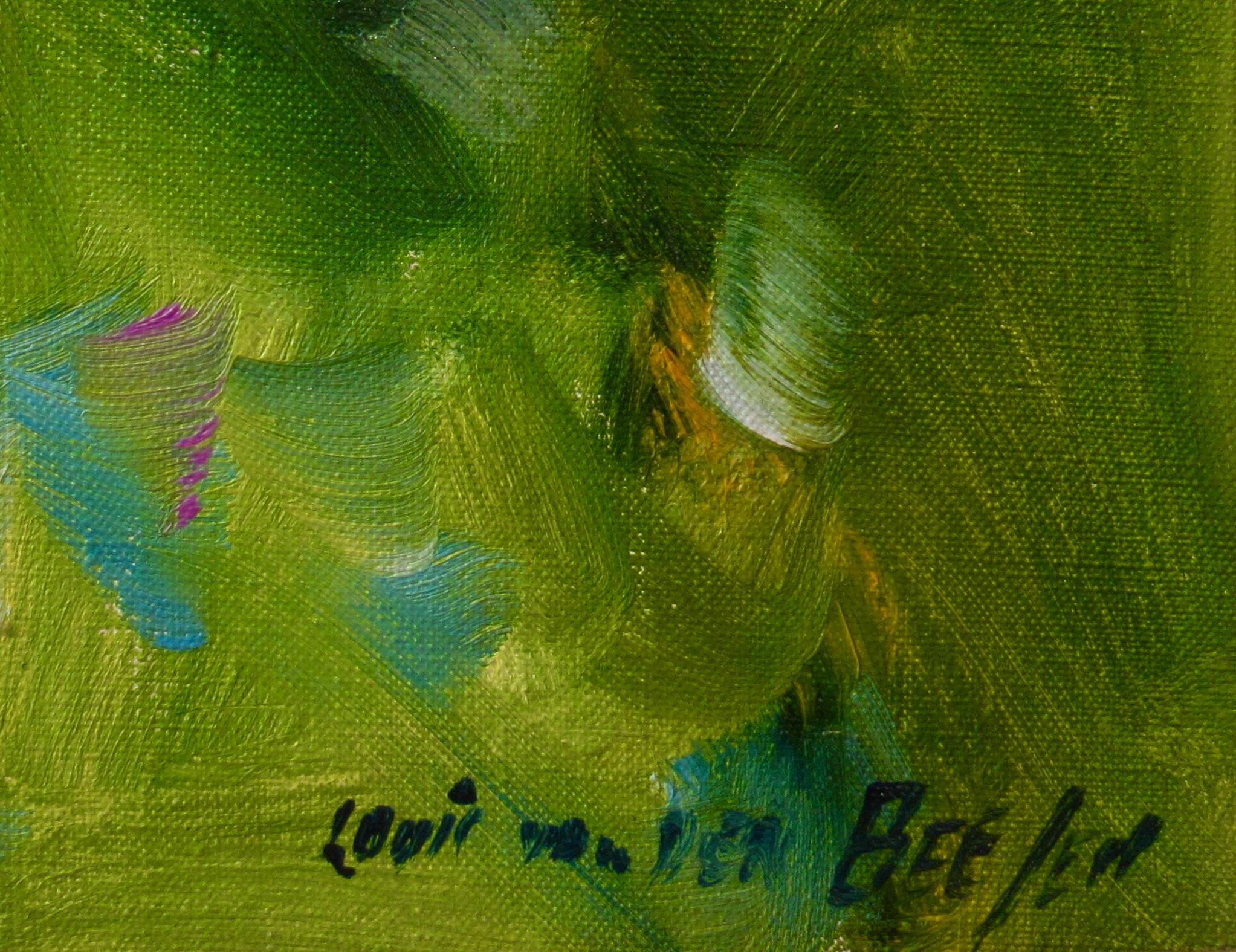 „Children Playing in a Field“ Großes Ölgemälde auf Leinwand im Angebot 2