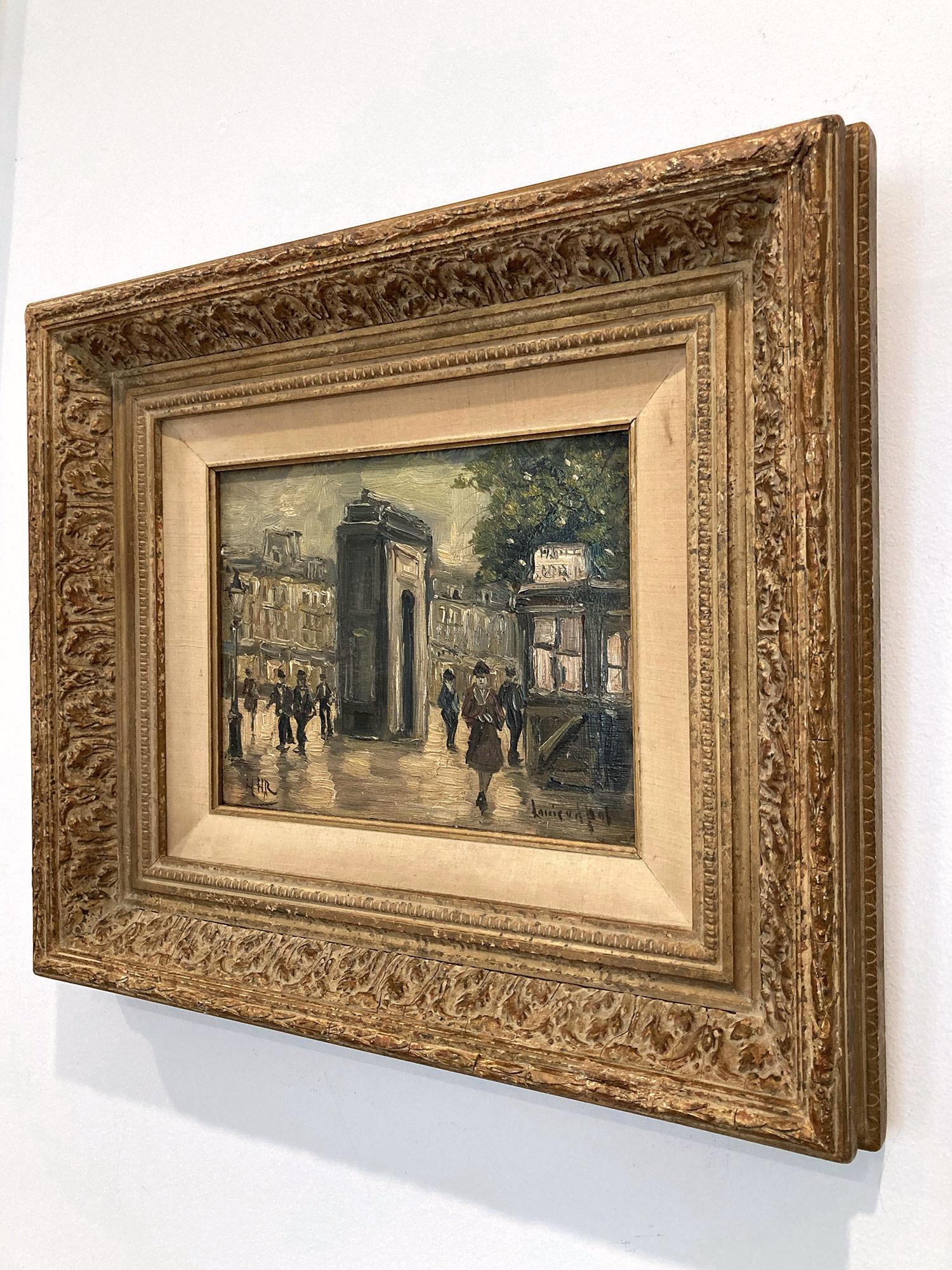 „Arc de Triomphe“ Pariser Nocturne-Szene, Ölgemälde des 20. Jahrhunderts  im Angebot 8