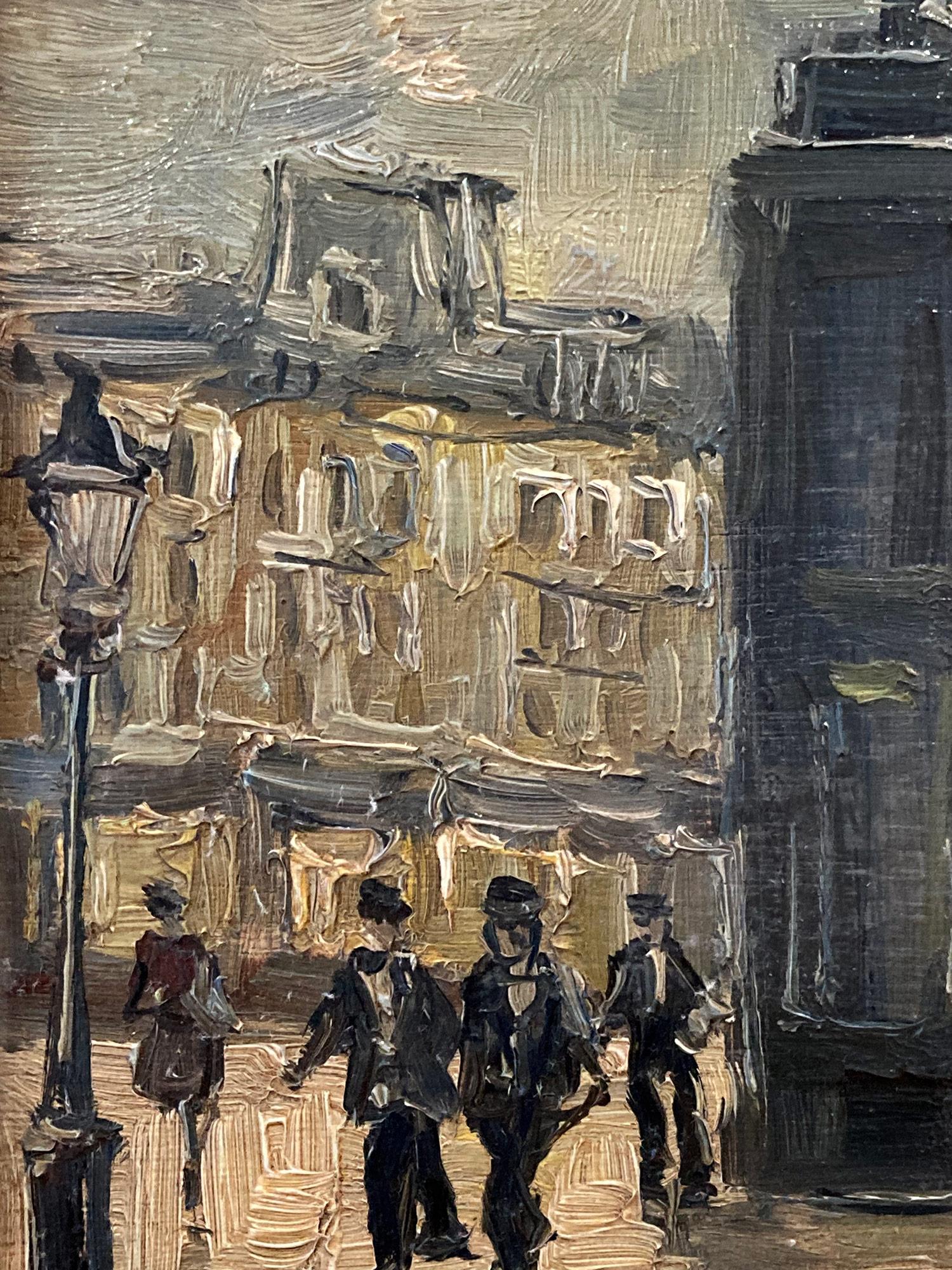 „Arc de Triomphe“ Pariser Nocturne-Szene, Ölgemälde des 20. Jahrhunderts  im Angebot 3