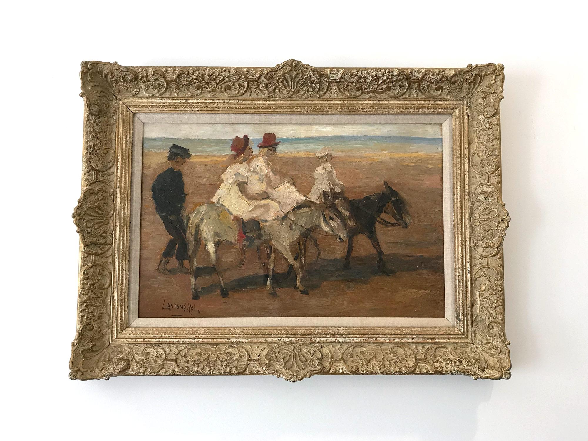 Romantisches Pariser Impressionistisches Ölgemälde „Horseback-Reise am Strand“  im Angebot 5