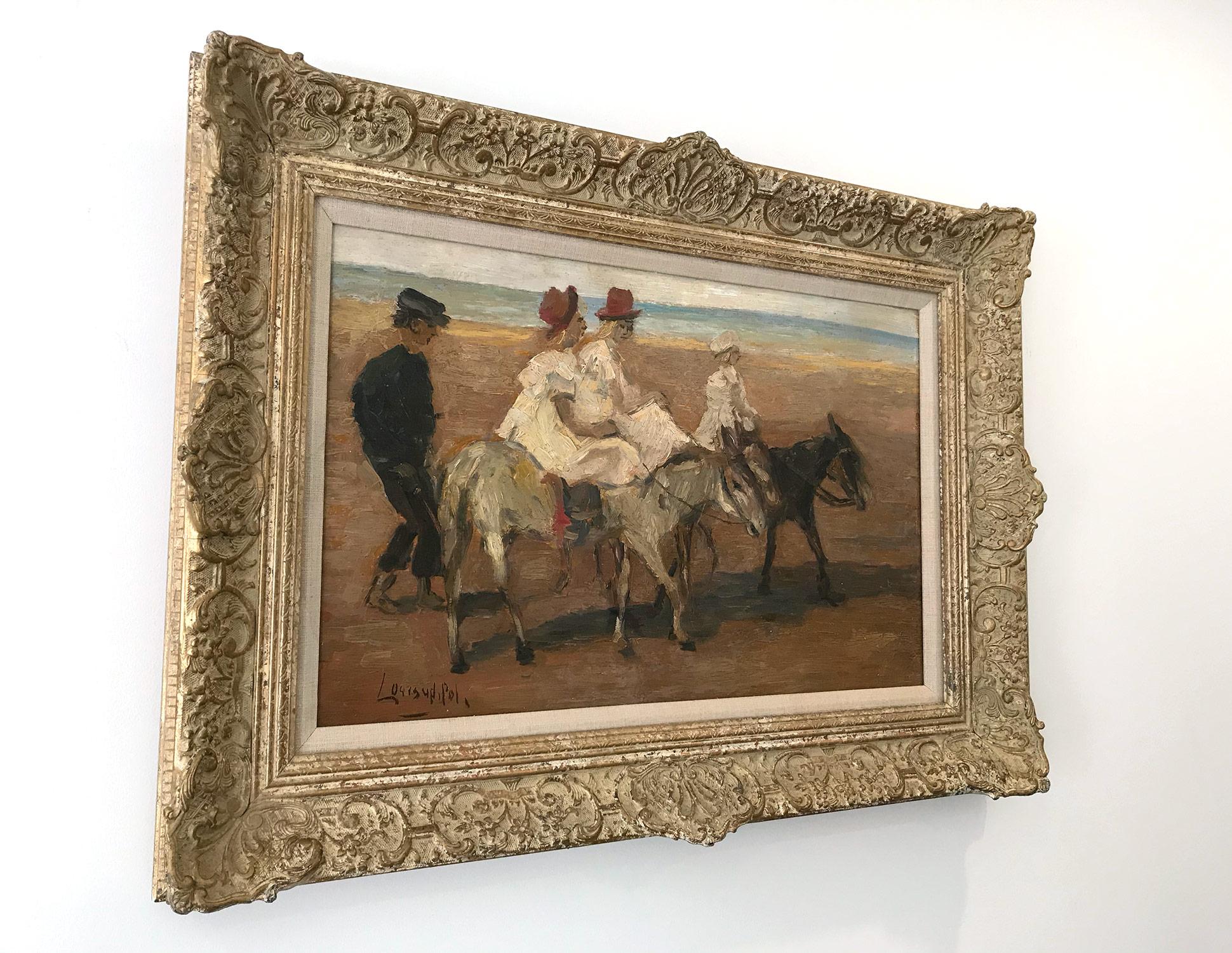 Romantisches Pariser Impressionistisches Ölgemälde „Horseback-Reise am Strand“  im Angebot 4
