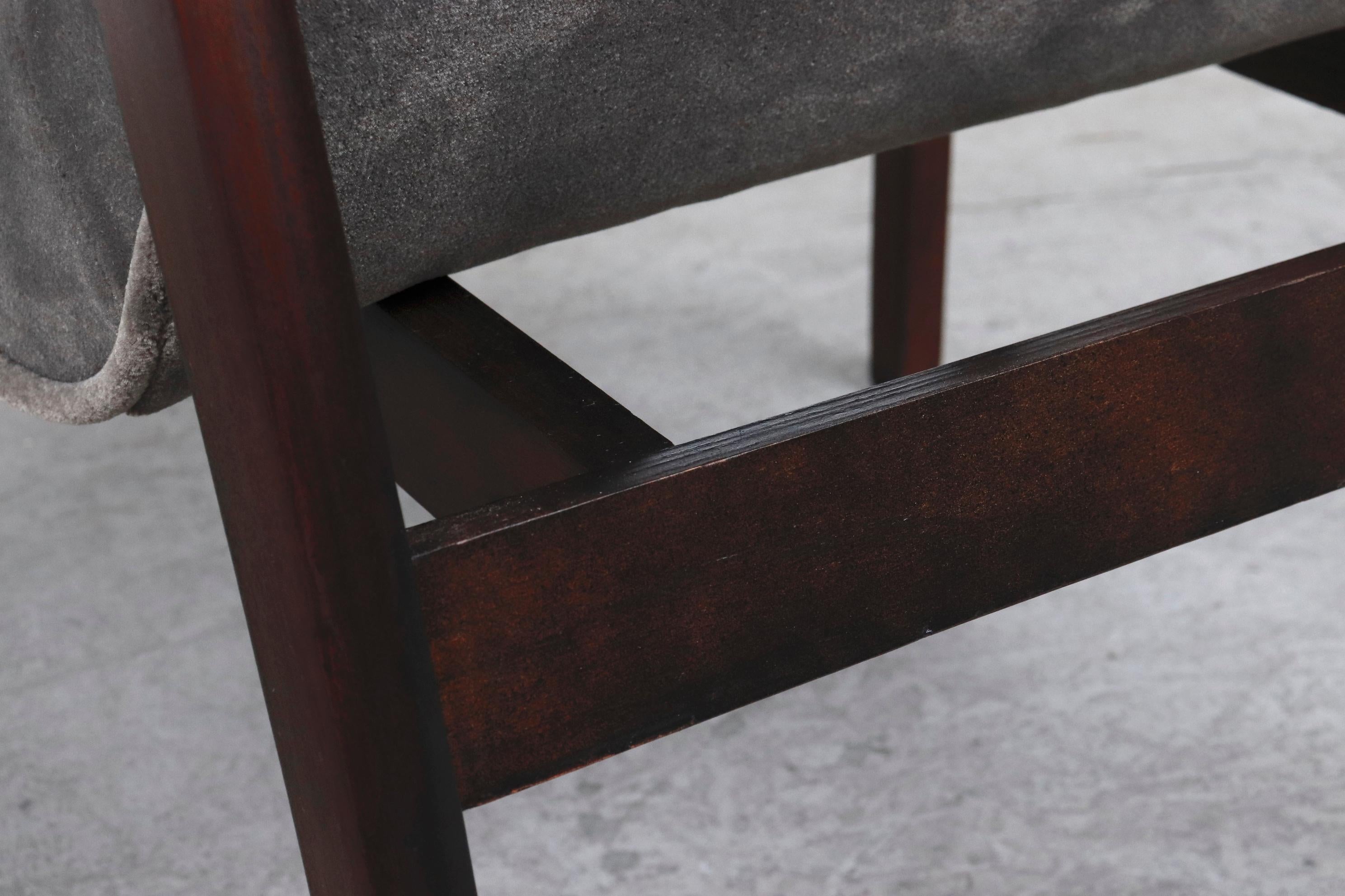 Louis Van Teefelen Inspired Pair of Slipper Lounge Chairs with Grey Mohair 8
