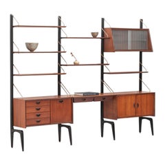 Louis Van Teeffelen 3-Bay Wall Unit for Webe, Dutch Design, 1950s