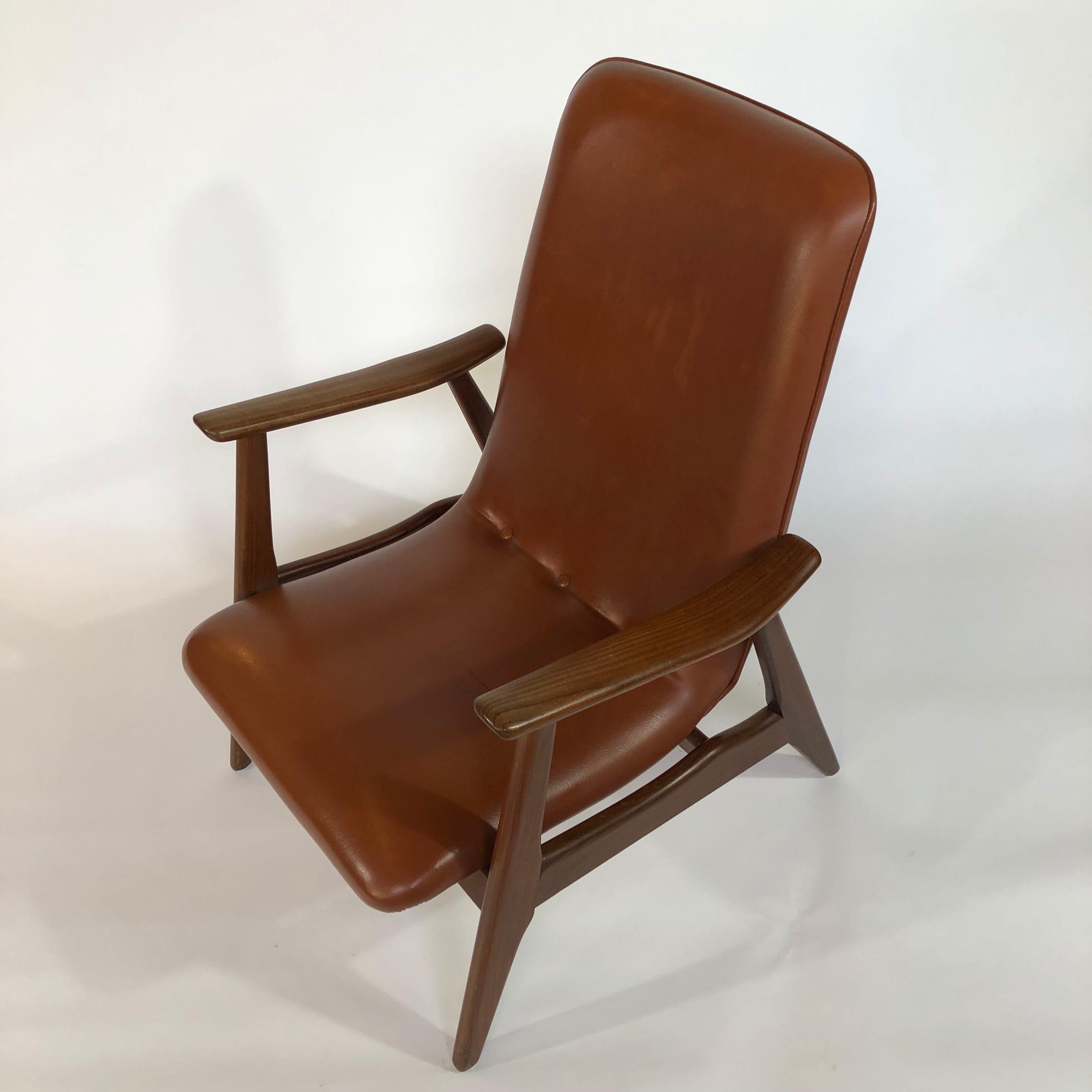 Louis Van Teeffelen 1960s Armchair, Mcm, Webe In Distressed Condition For Sale In Achterveld, NL