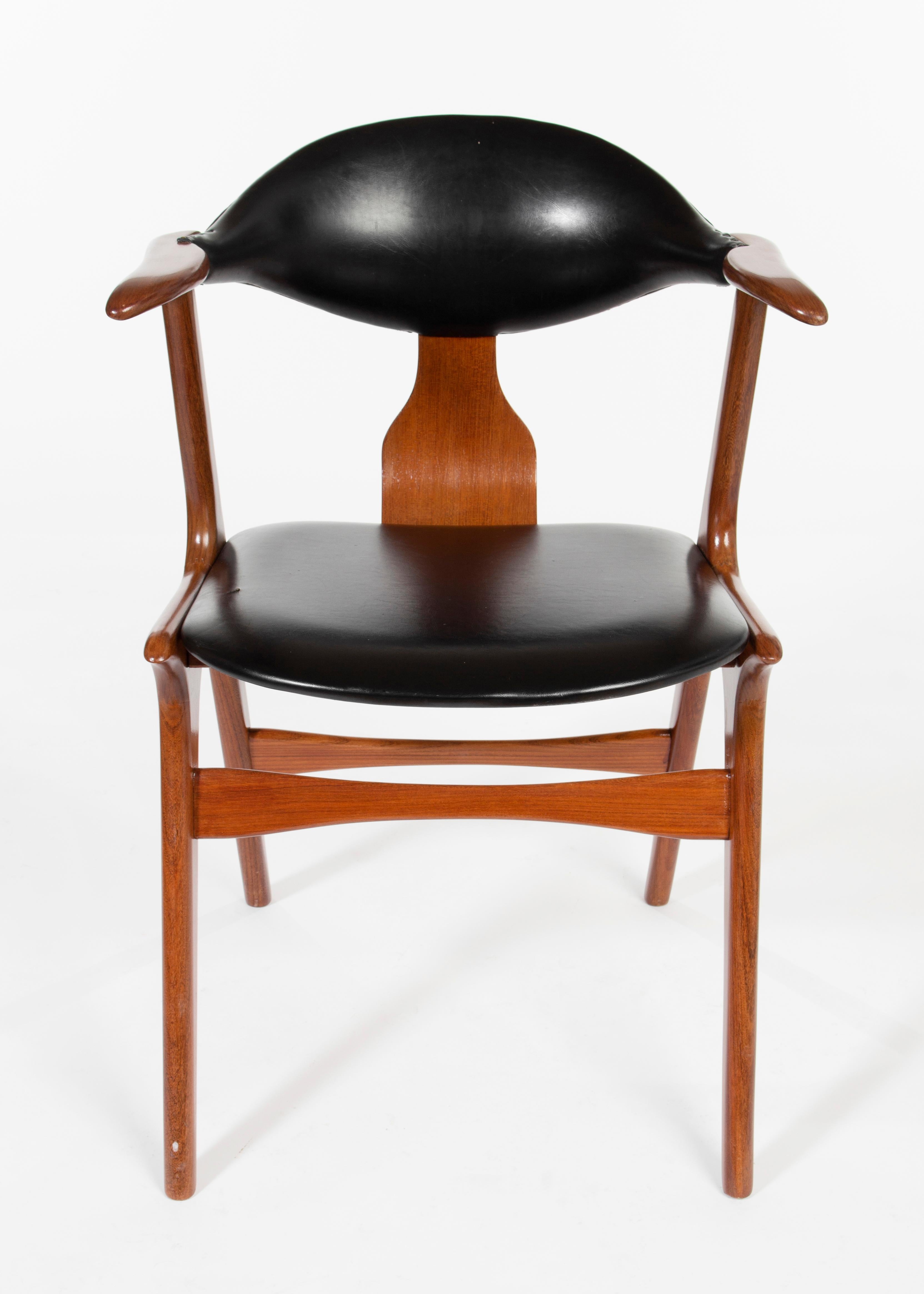 Mid-Century Modern Louis Van Teeffelen AWA Holland Cow Horn Chairs, 1950s, '3 Pieces' For Sale