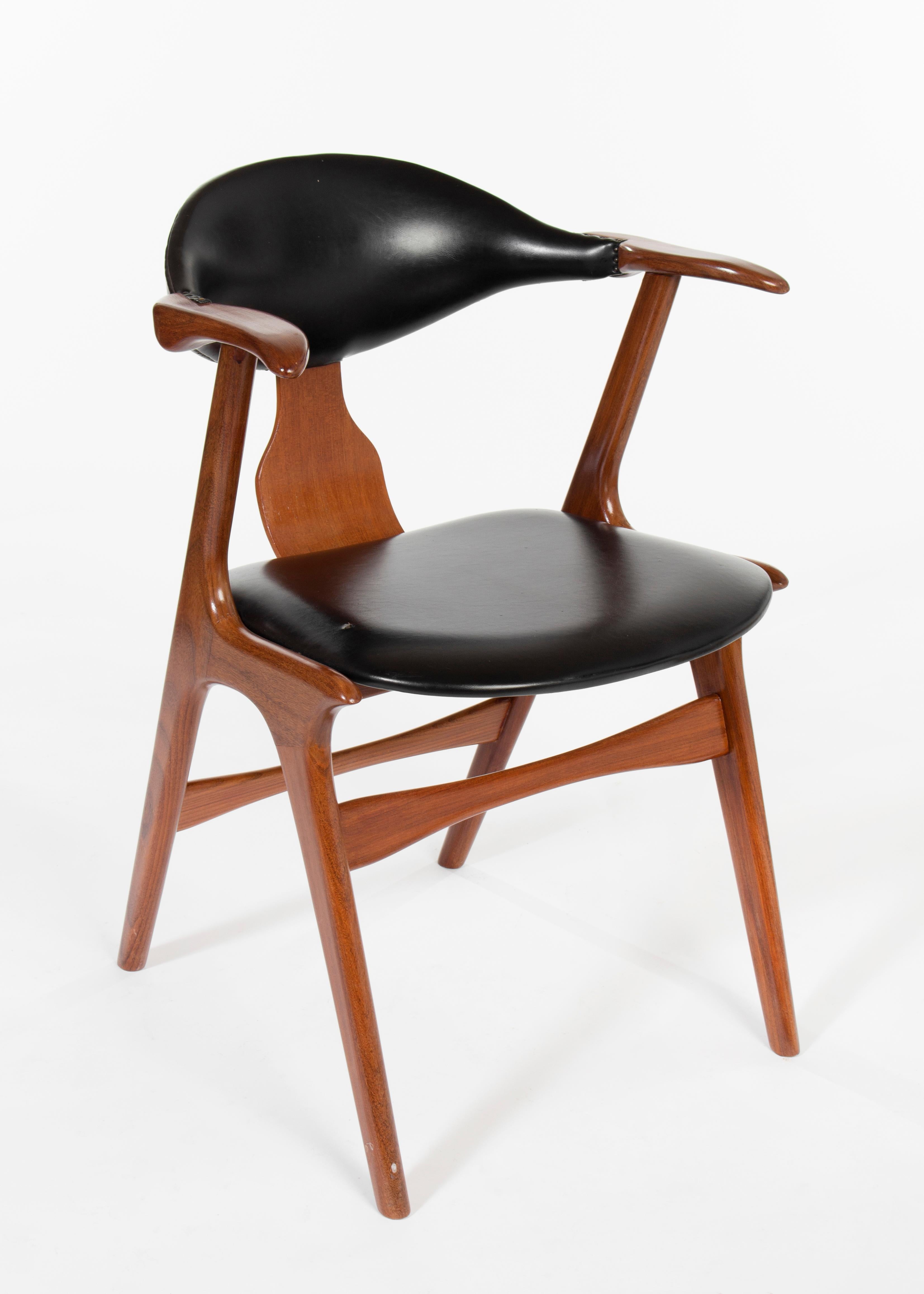 Dutch Louis Van Teeffelen AWA Holland Cow Horn Chairs, 1950s, '3 Pieces' For Sale