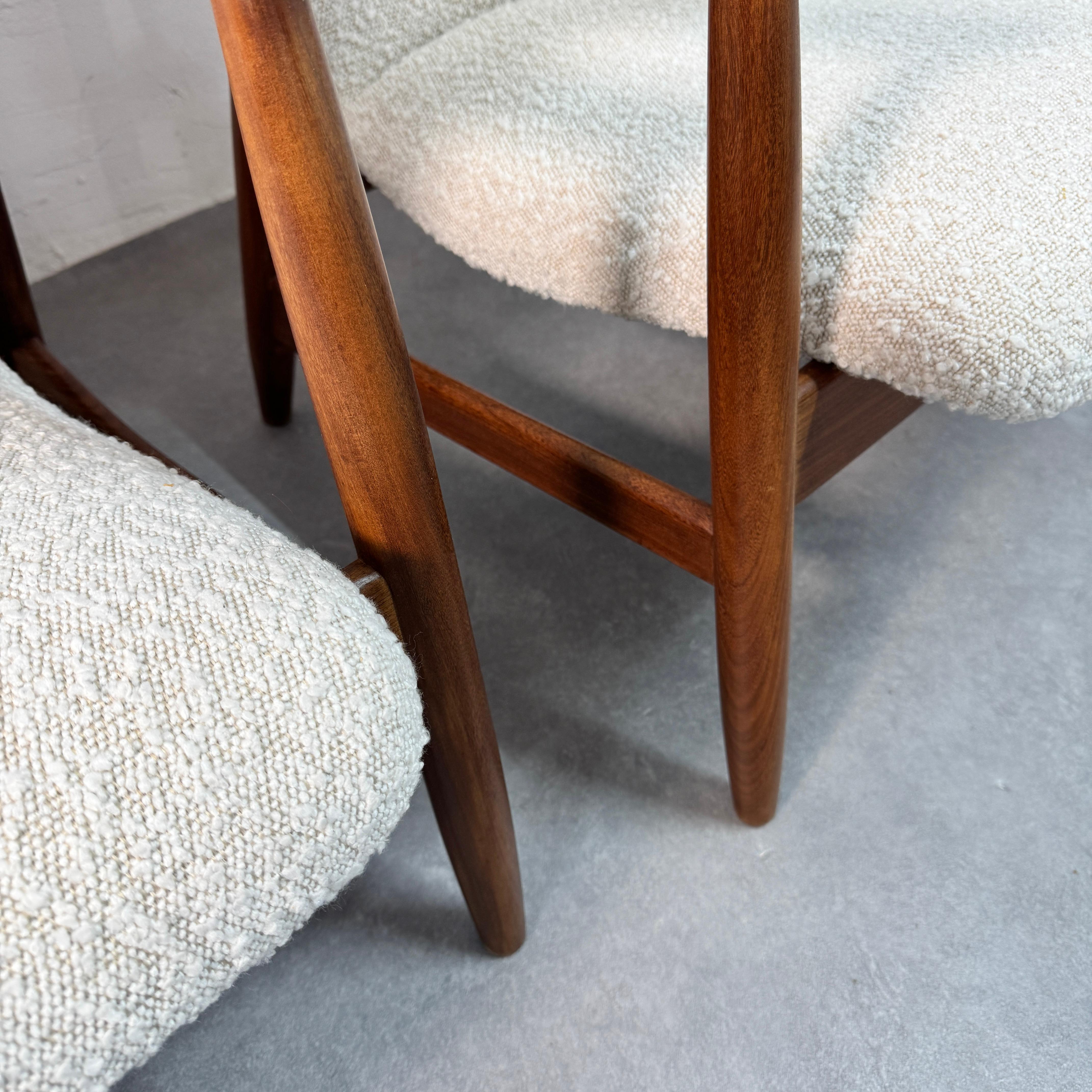 Louis Van Teeffelen Bouclé-Sessel mit neuem Bezug für WéBé