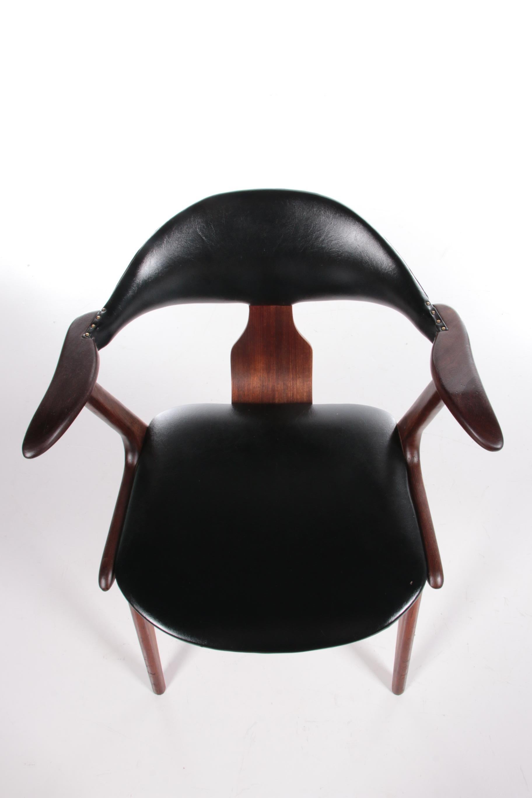 Leather Louis Van Teeffelen Cow Horn Chair Wébé