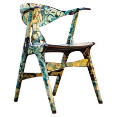 Louis Van Teeffelen Cowhorn Decoupage Chair