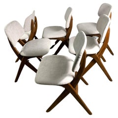 Retro Louis Van Teeffelen Dining Chairs Set Of 2, Reupholstered