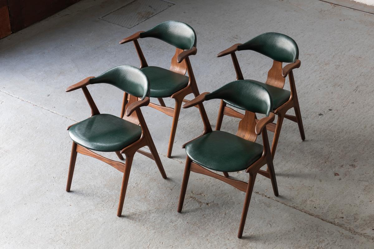 Louis Van Teeffelen for Awa Set of 4 Dining Chairs, Dutch Design, 1950s 14