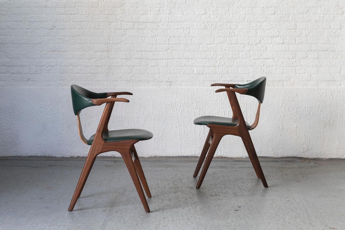 Mid-Century Modern Louis Van Teeffelen for Awa Set of 4 Dining Chairs, Dutch Design, 1950s