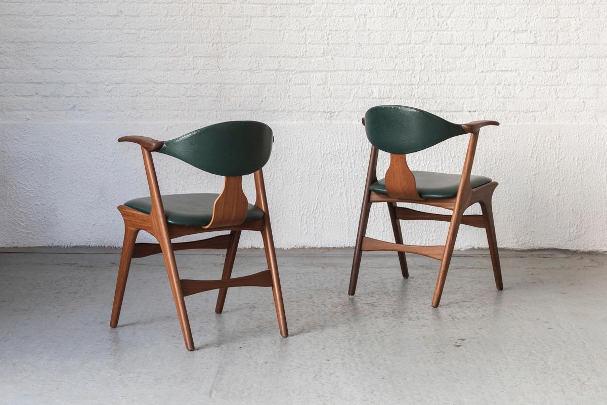 Louis Van Teeffelen for Awa Set of 4 Dining Chairs, Dutch Design, 1950s In Good Condition In Antwerpen, BE