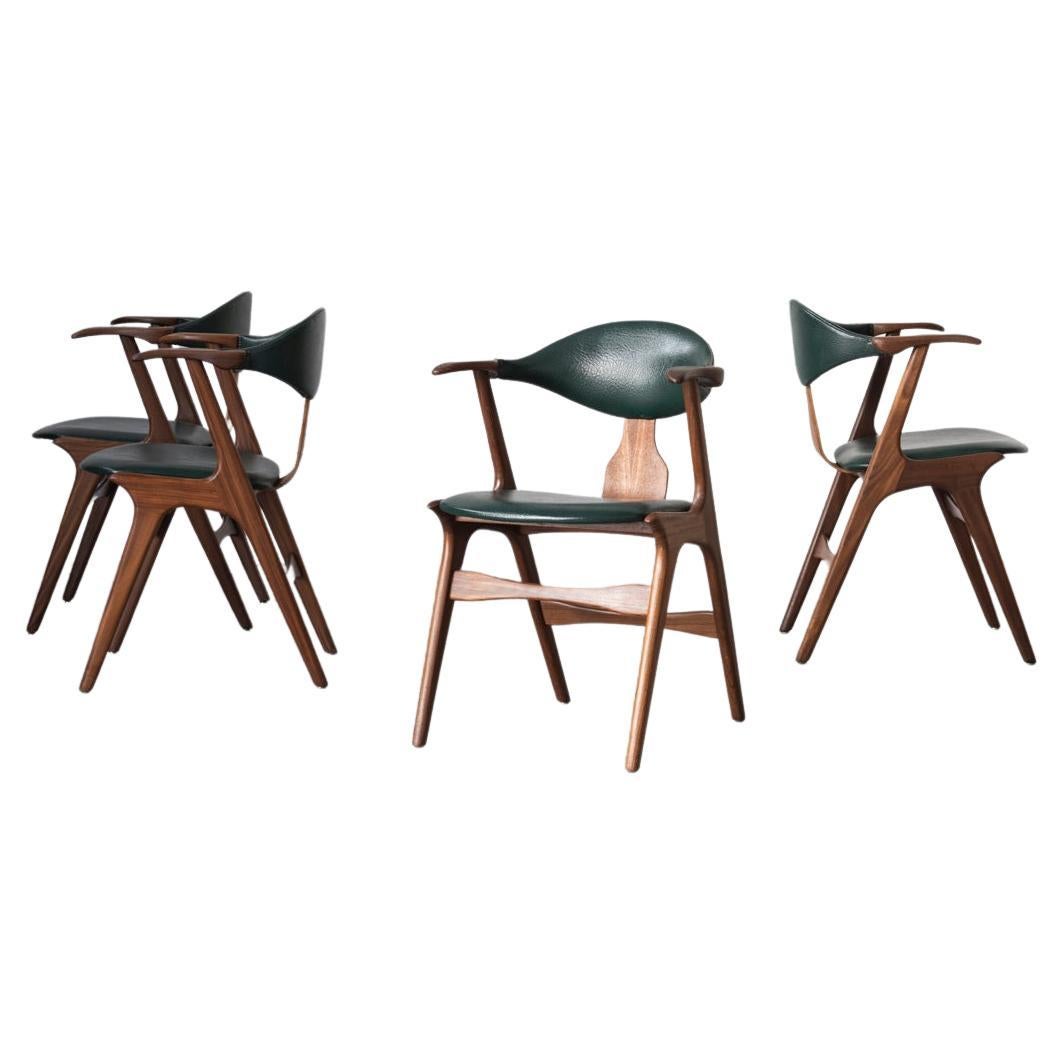 Louis Van Teeffelen for Awa Set of 4 Dining Chairs, Dutch Design, 1950s