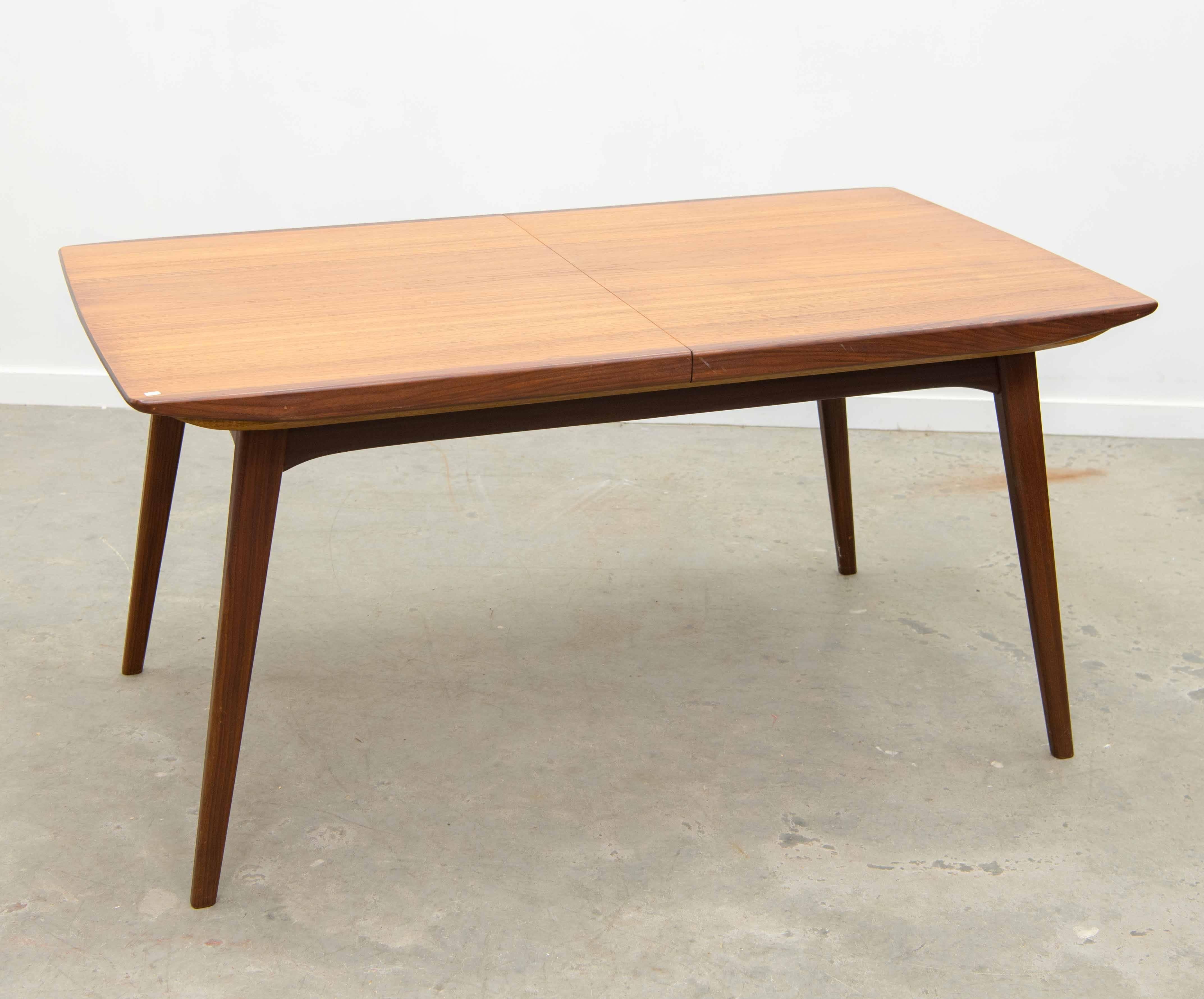 Mid-Century Modern Louis Van Teeffelen for WéBé, Dutch Design Table and Matching 'Scissor' Chairs