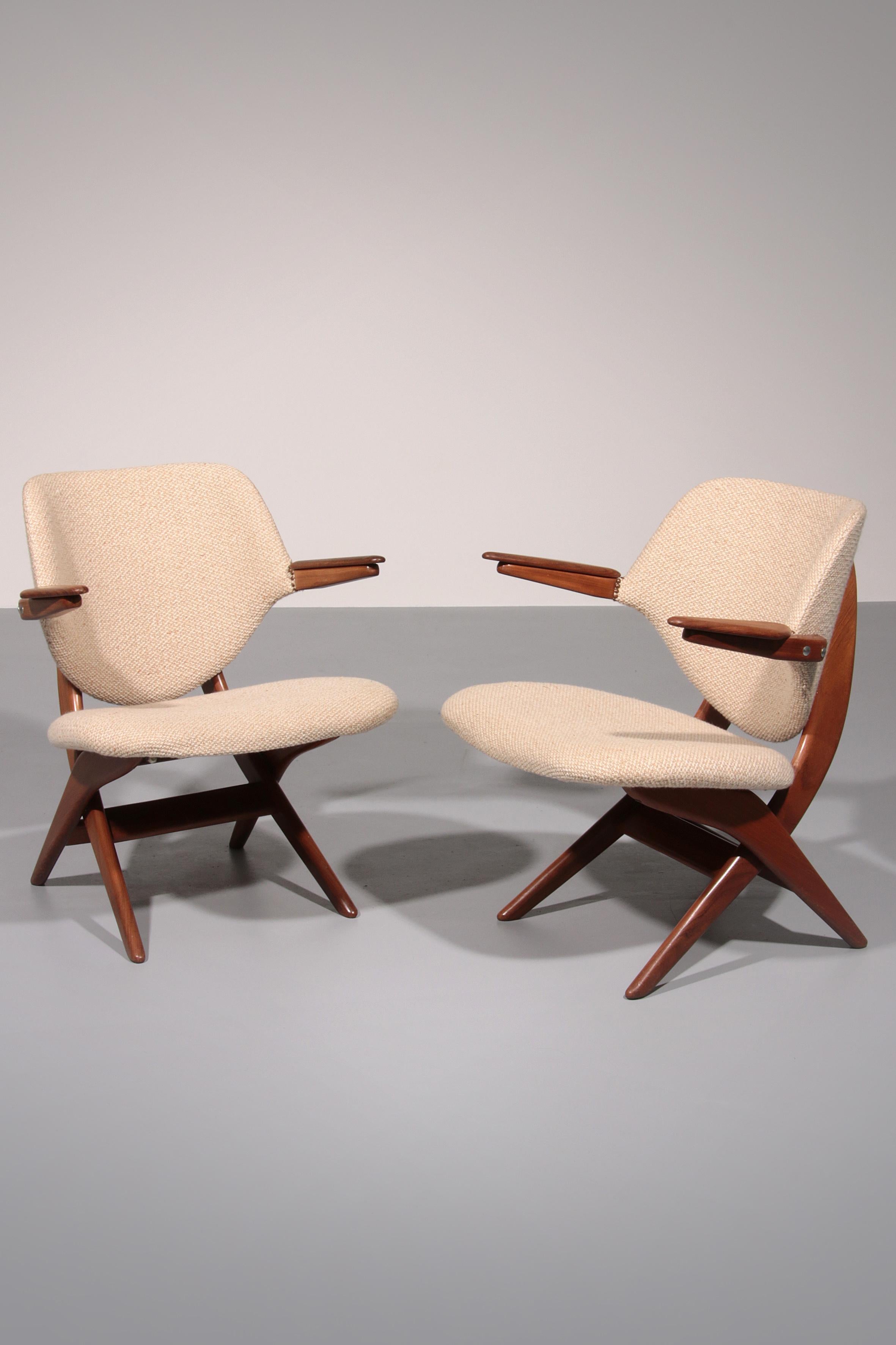 Mid-Century Modern Louis Van Teeffelen for Webe Easy Chairs 