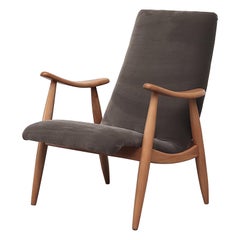 Louis van Teeffelen High Back Teak Framed Lounge Chair