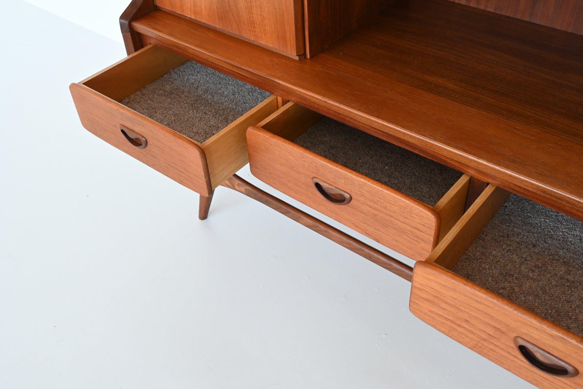 Teak Louis Van Teeffelen Highboard Webe, the Netherlands, 1960