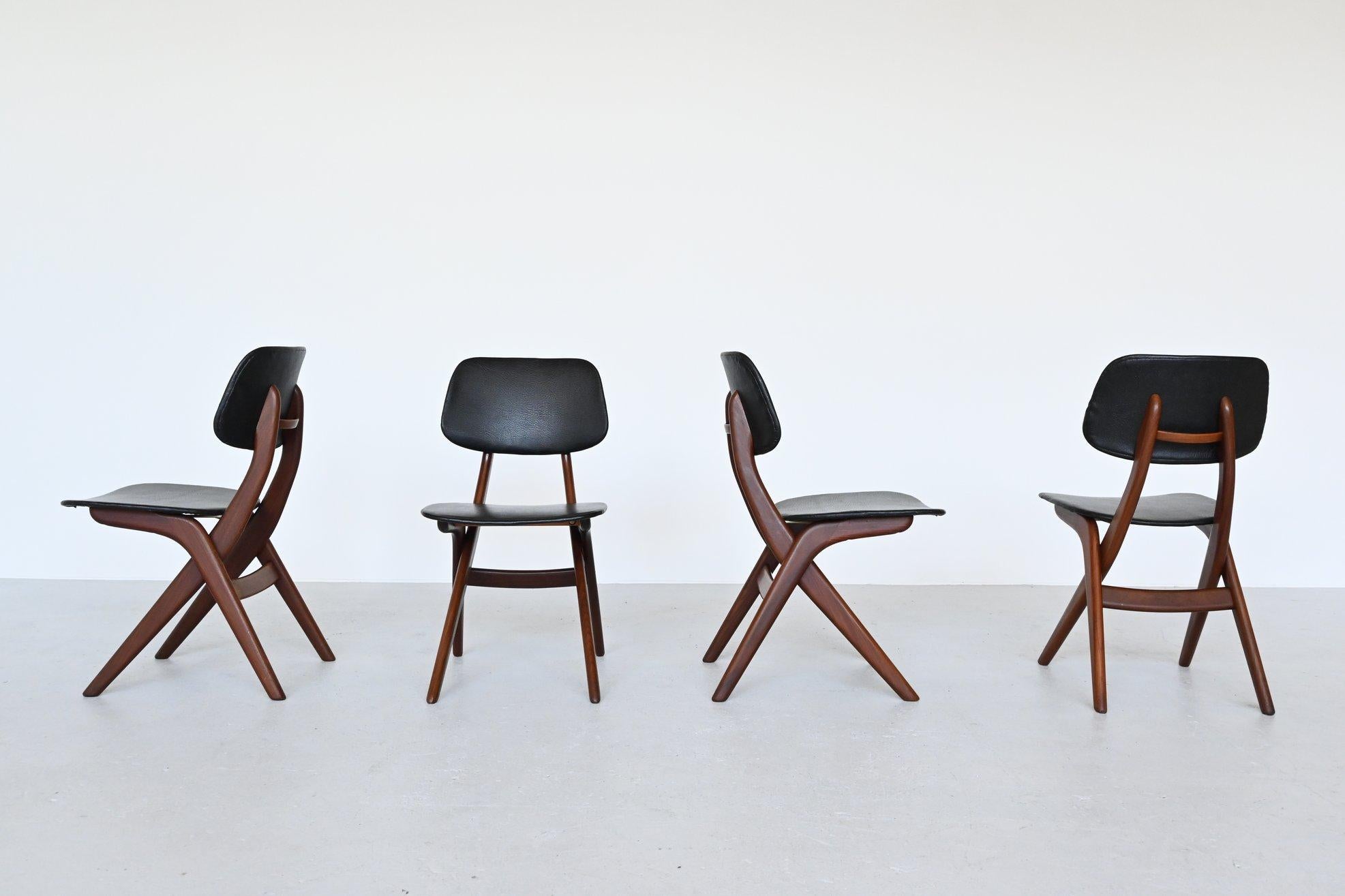 Mid-20th Century Louis van Teeffelen Pelican Dining Chairs Webe The Netherlands, 1960