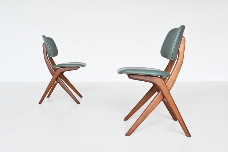 Louis Van Teeffelen Scissor Dining Chairs Webe, the Netherlands, 1960 3