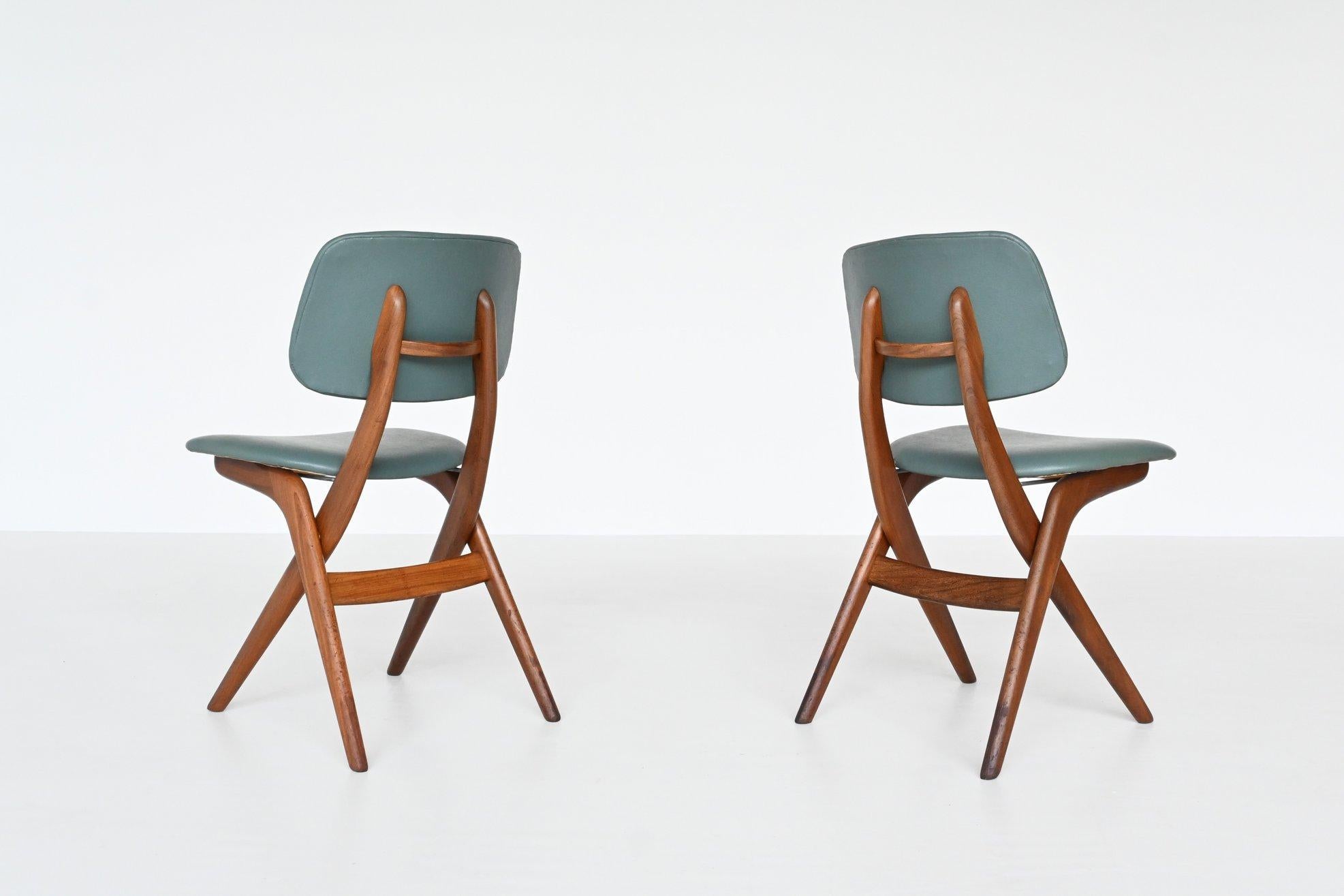 Louis Van Teeffelen Scissor Dining Chairs Webe, the Netherlands, 1960 4
